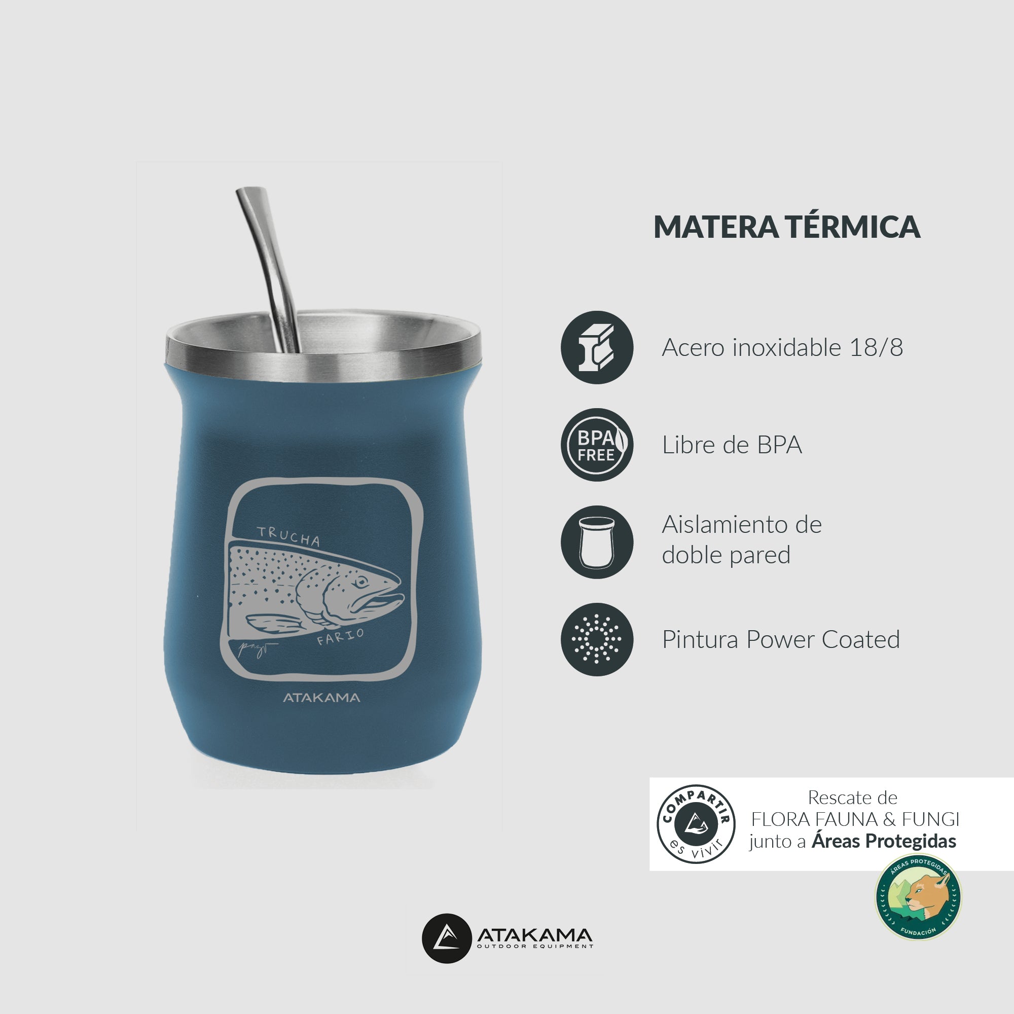 Matera térmica Trucha Fario 160 ml Azul