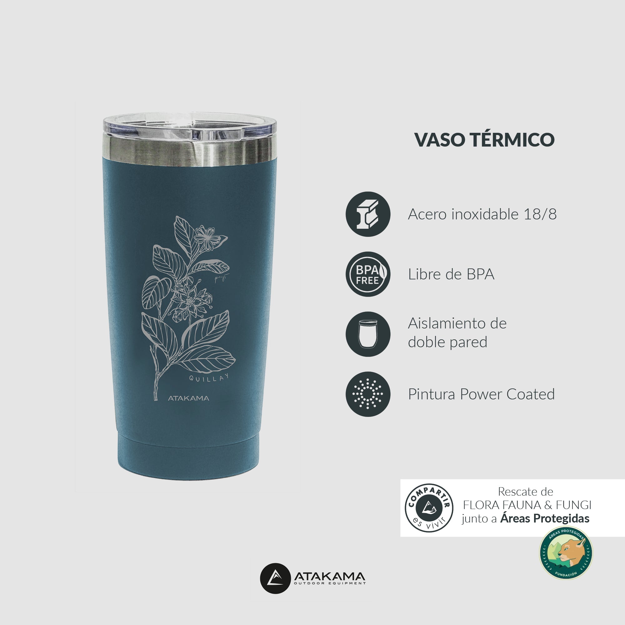 Vaso térmico Quillay 530 ml Azul