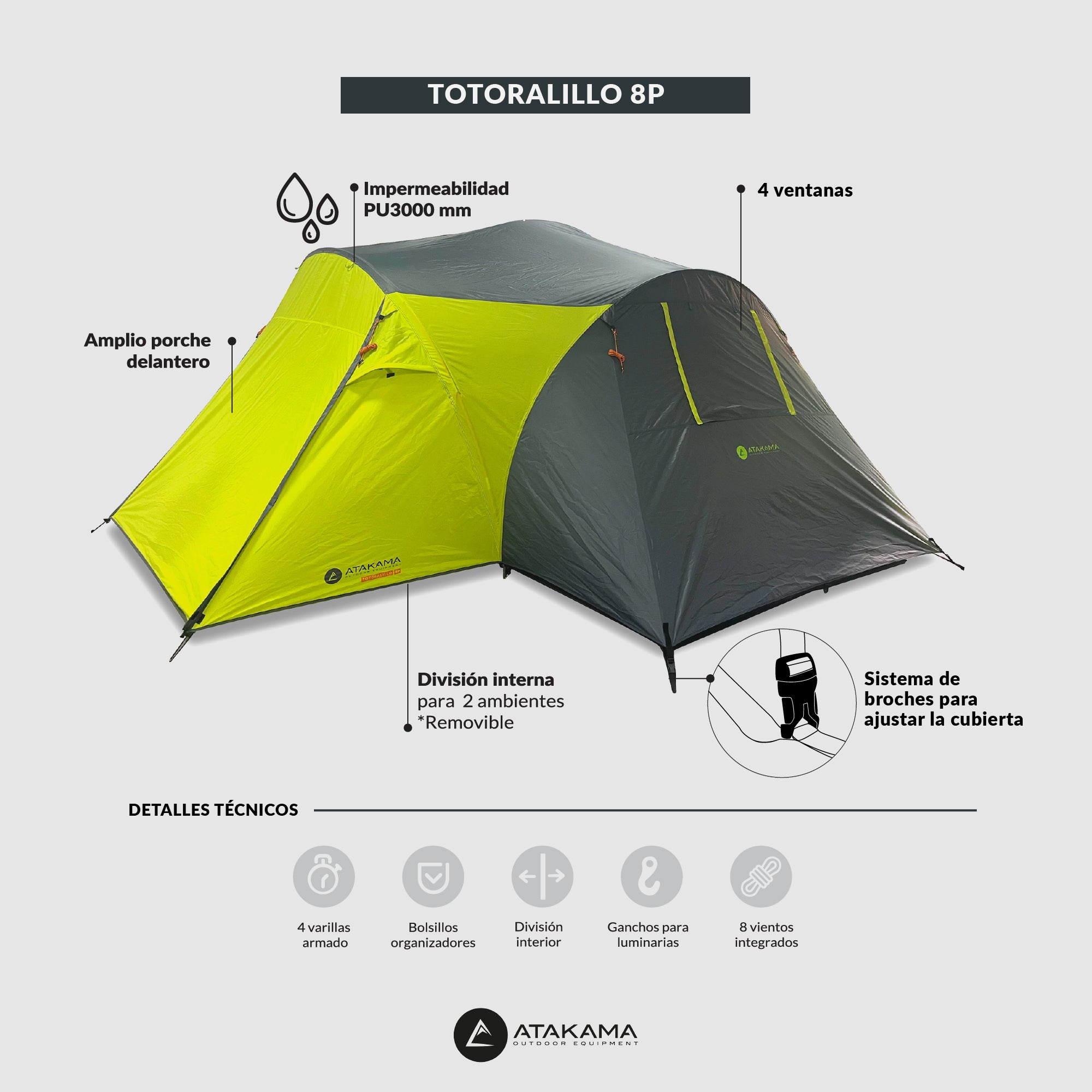 Carpa Totoralillo 8P 3 Estaciones
