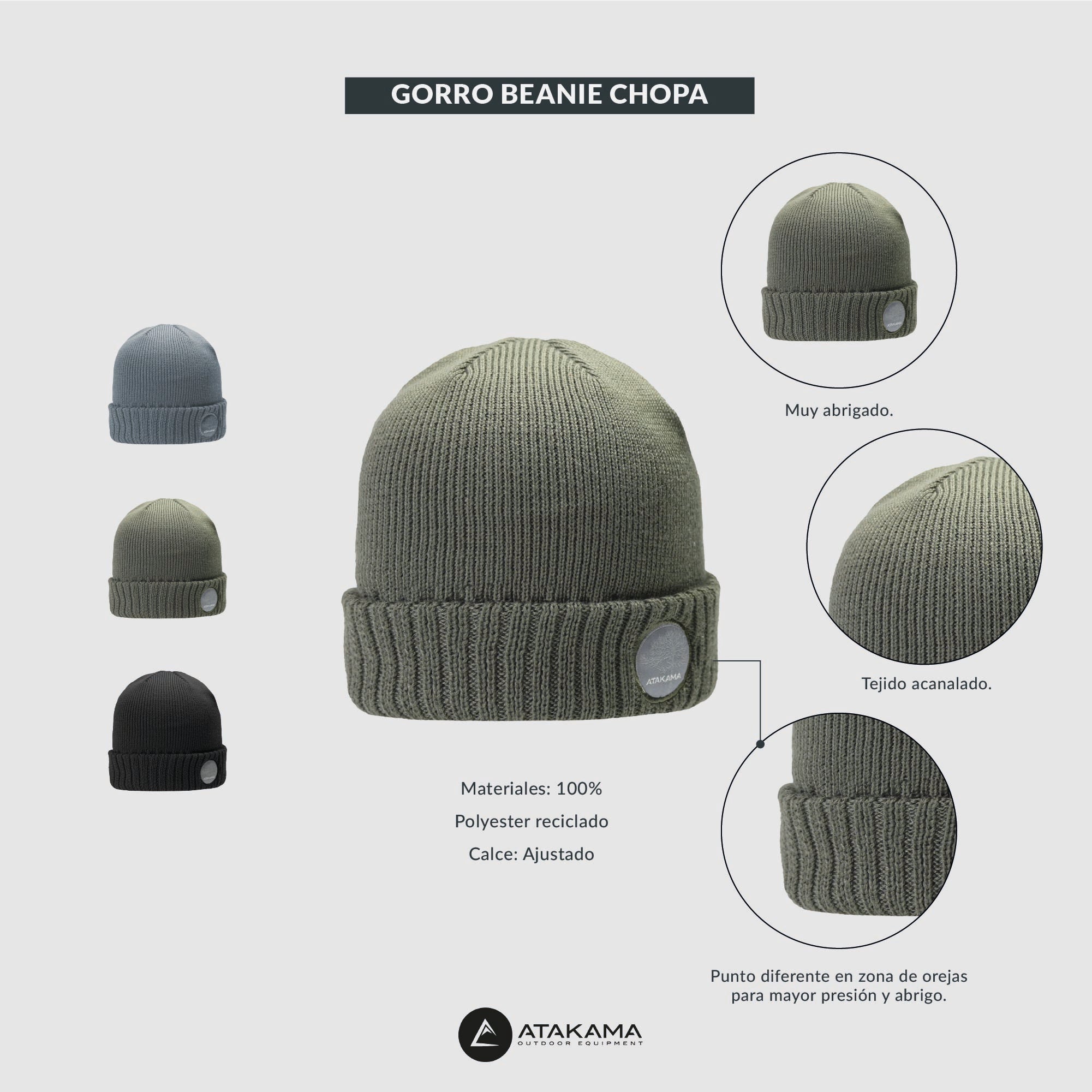 Gorro beanie Choapa Celeste