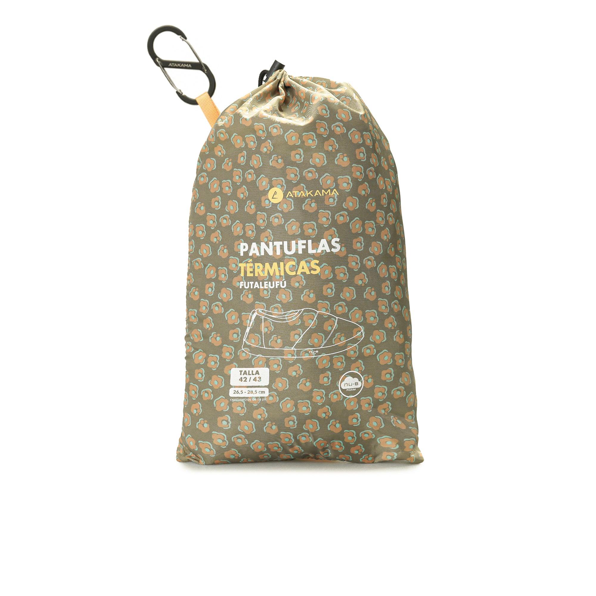 Pantuflas térmicas Futaleufú Nu-B Foam Print Flores Verde