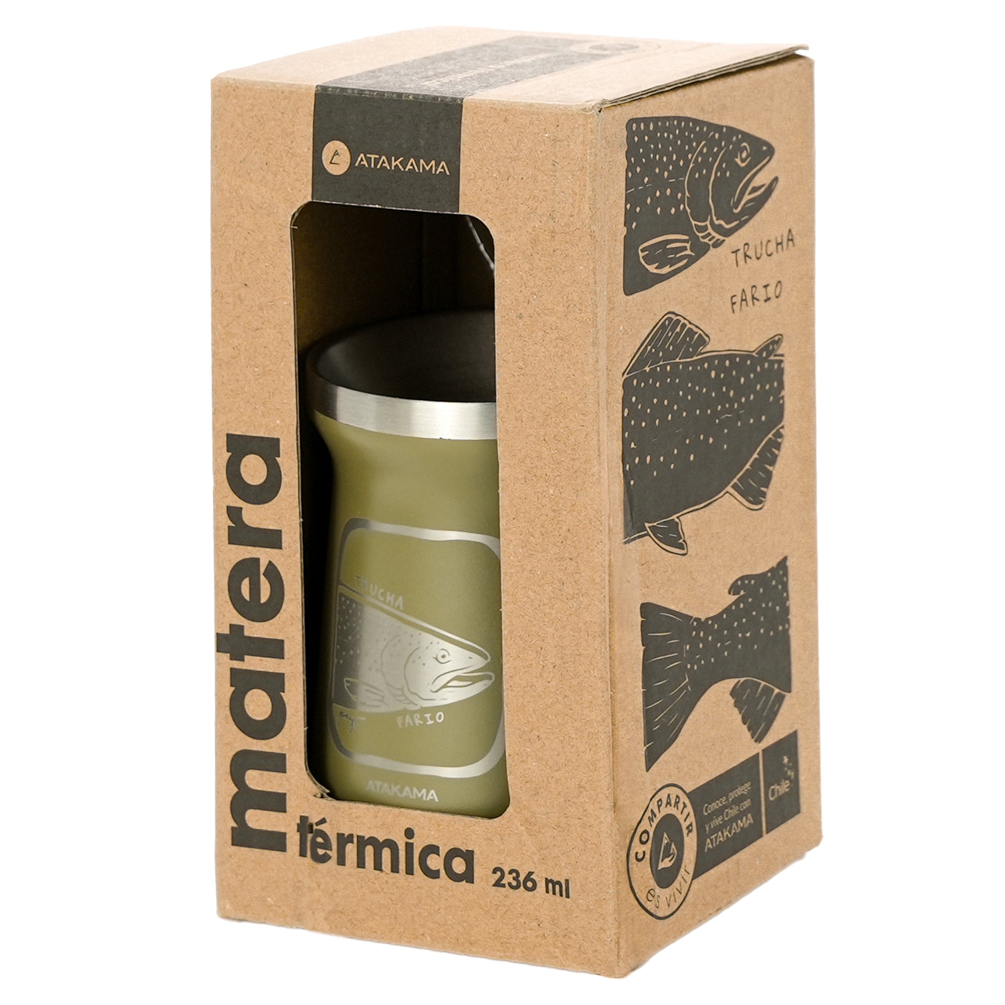 Matera termica verde trucha fario bombilla 235 mililitros Atakama Outdoor