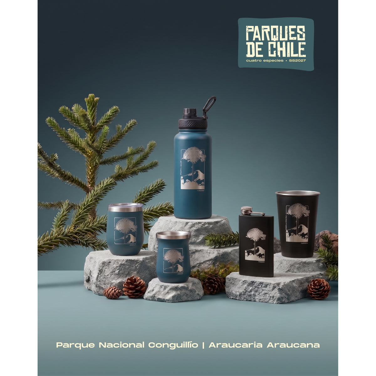 Petaca Araucaria Conguíllio 150Ml Negro