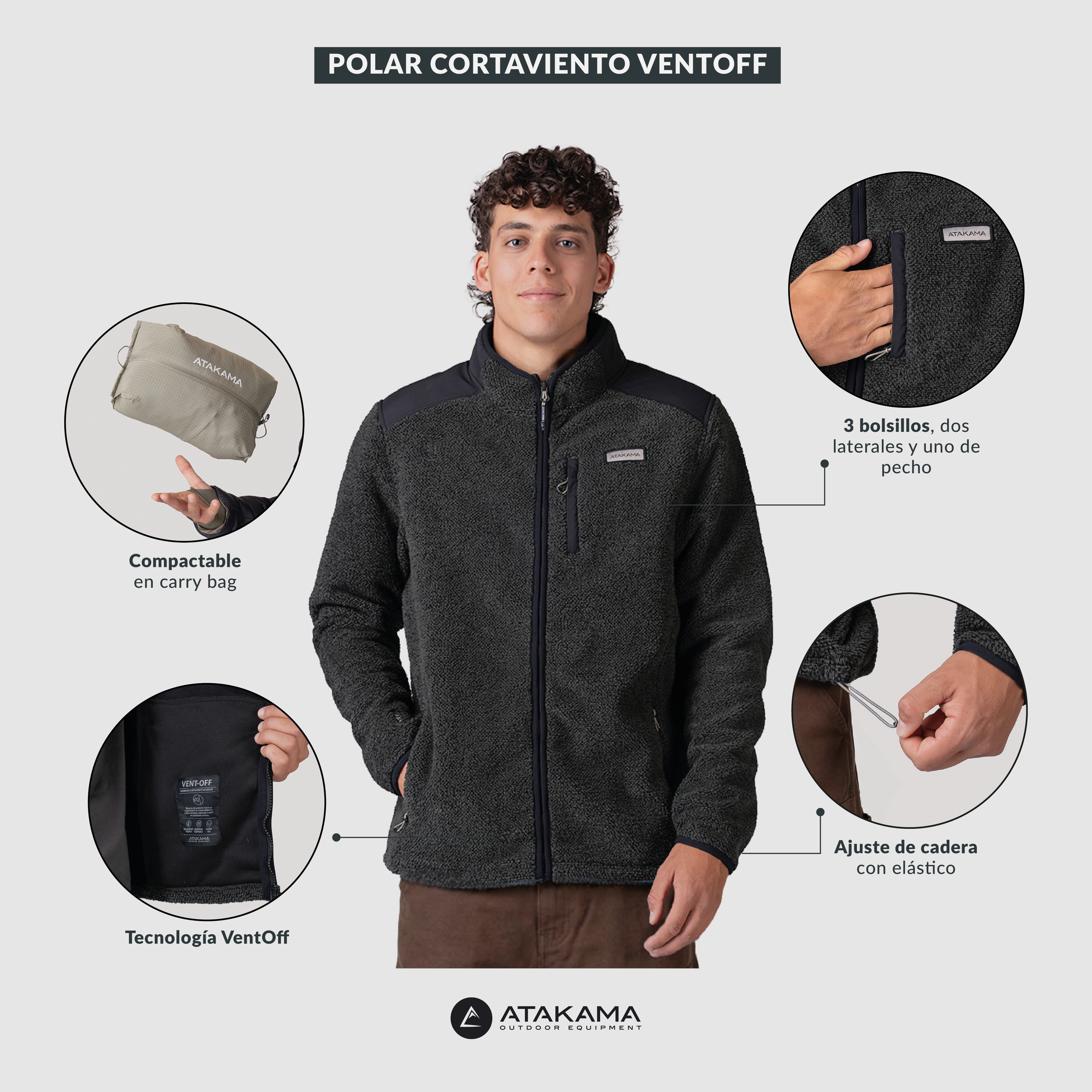 Polar Cortaviento Ventoff Hombre Negro