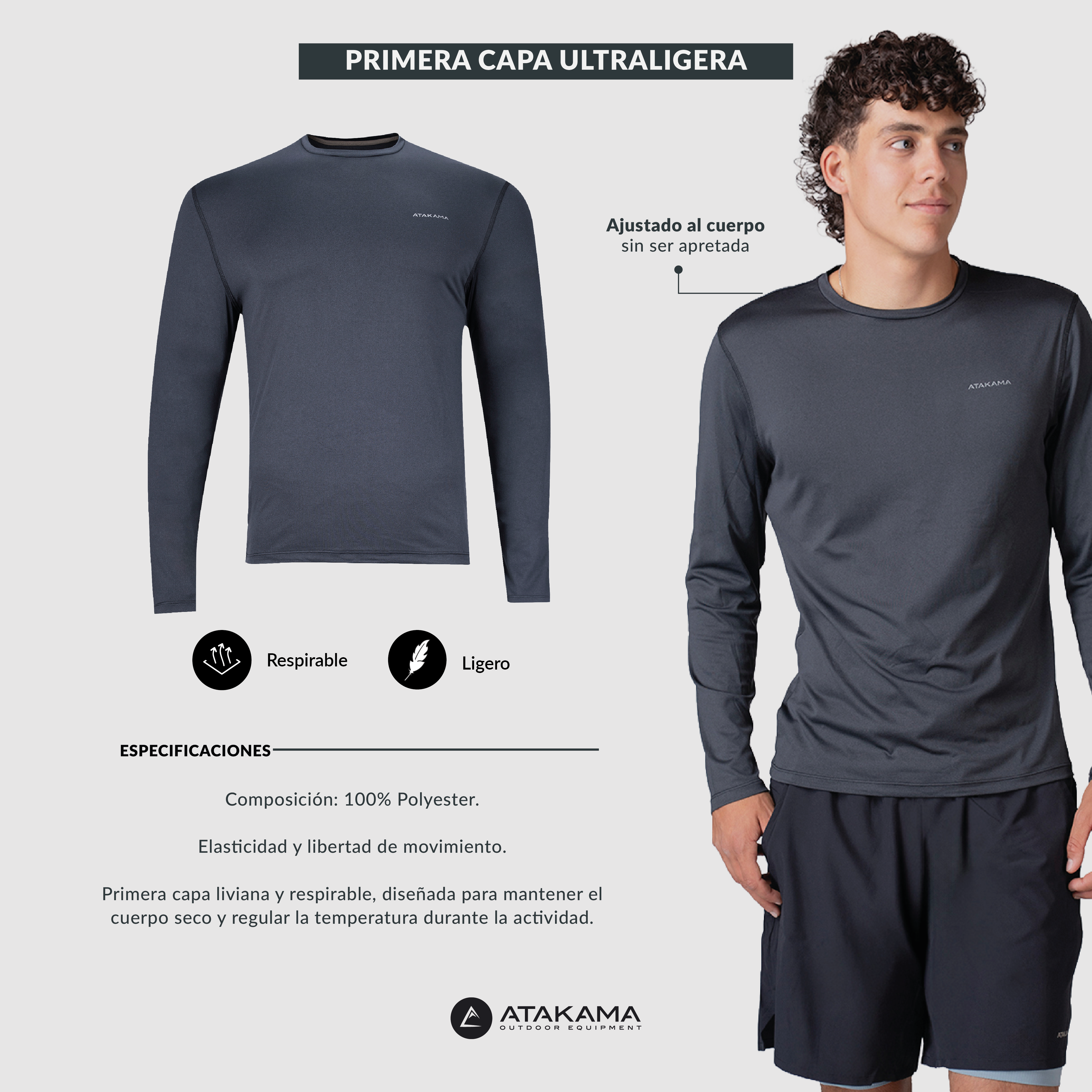 Primera Capa Ultra Ligera Hombre Gris