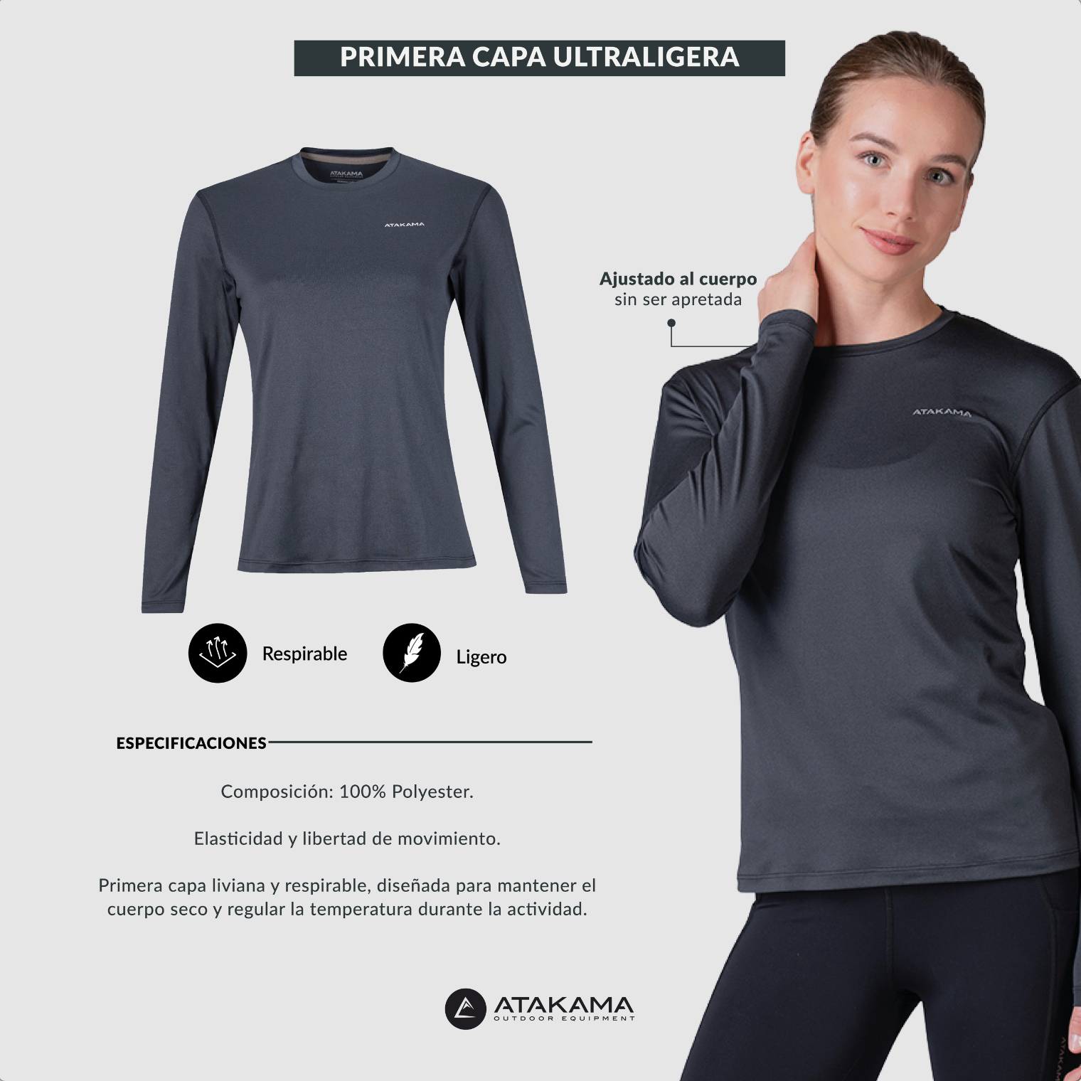 Primera Capa Ultra Ligera Mujer Gris