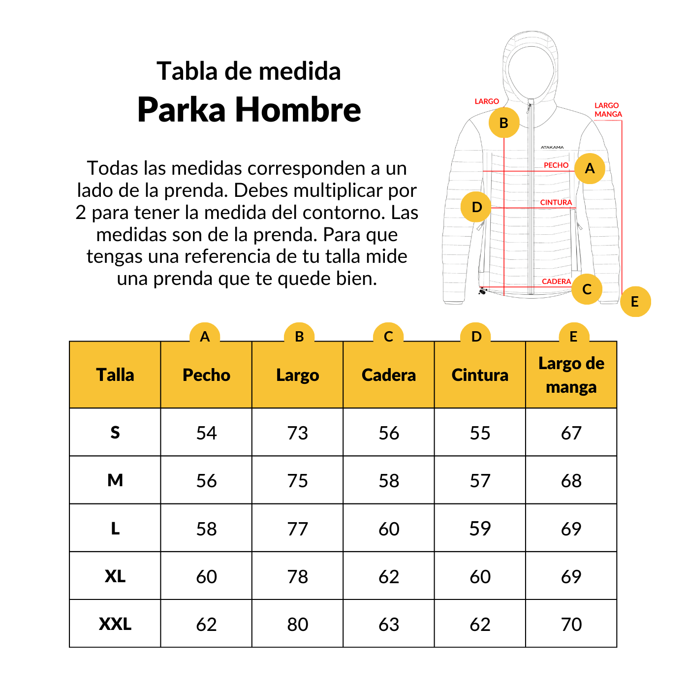 Chaqueta Parka térmica hombre hoodie Indómita Amarilla