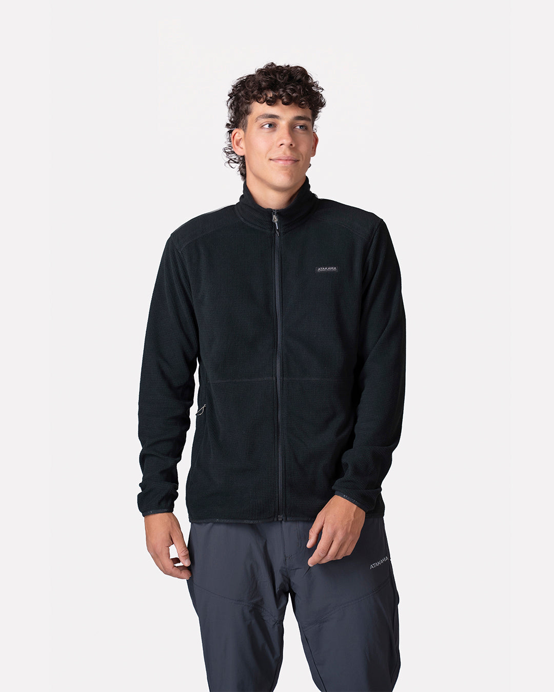 Polar Fleece Deportivo Terra Full Zip Hombre Negro