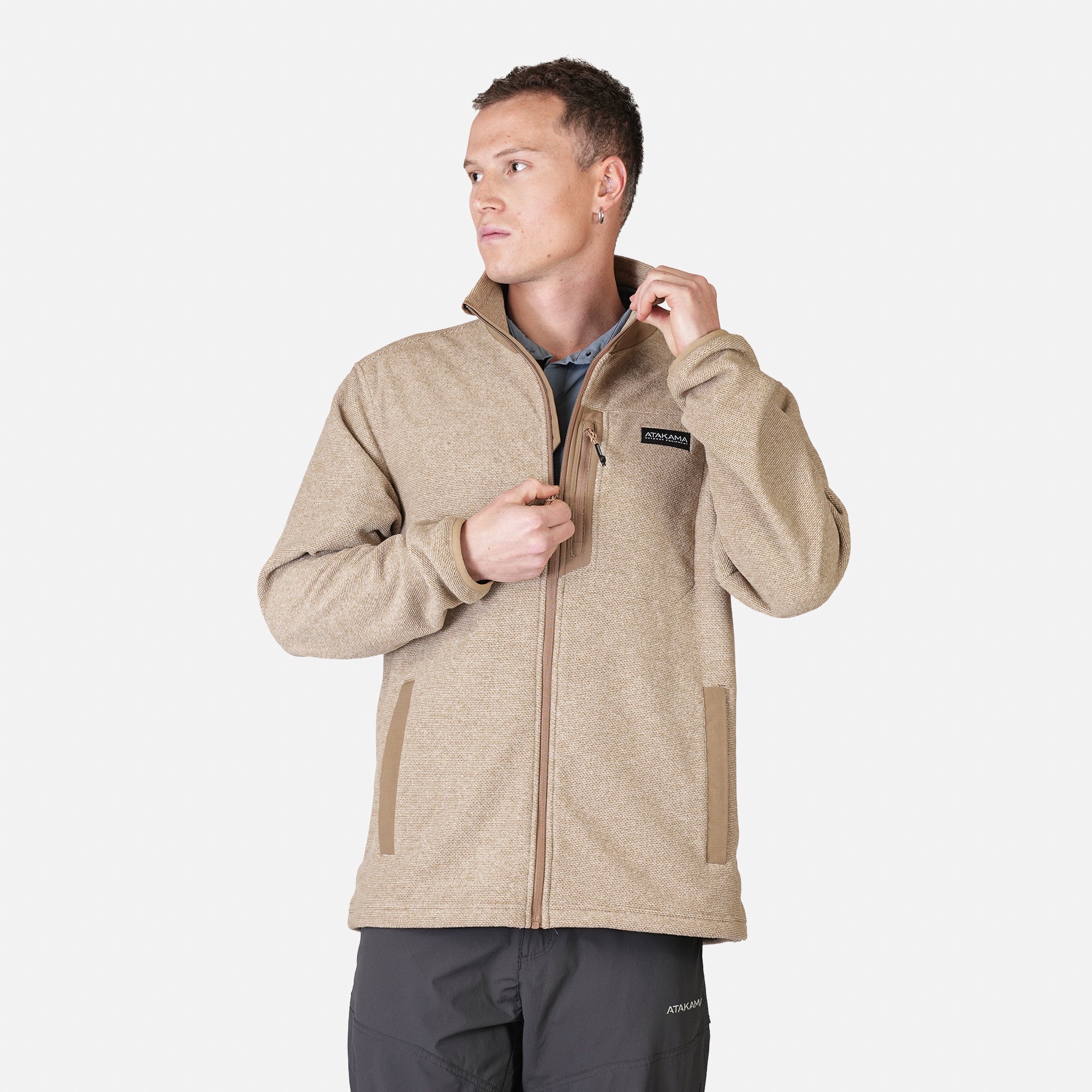 Polar Texturado Hombre Ventisquero Full Zip Café