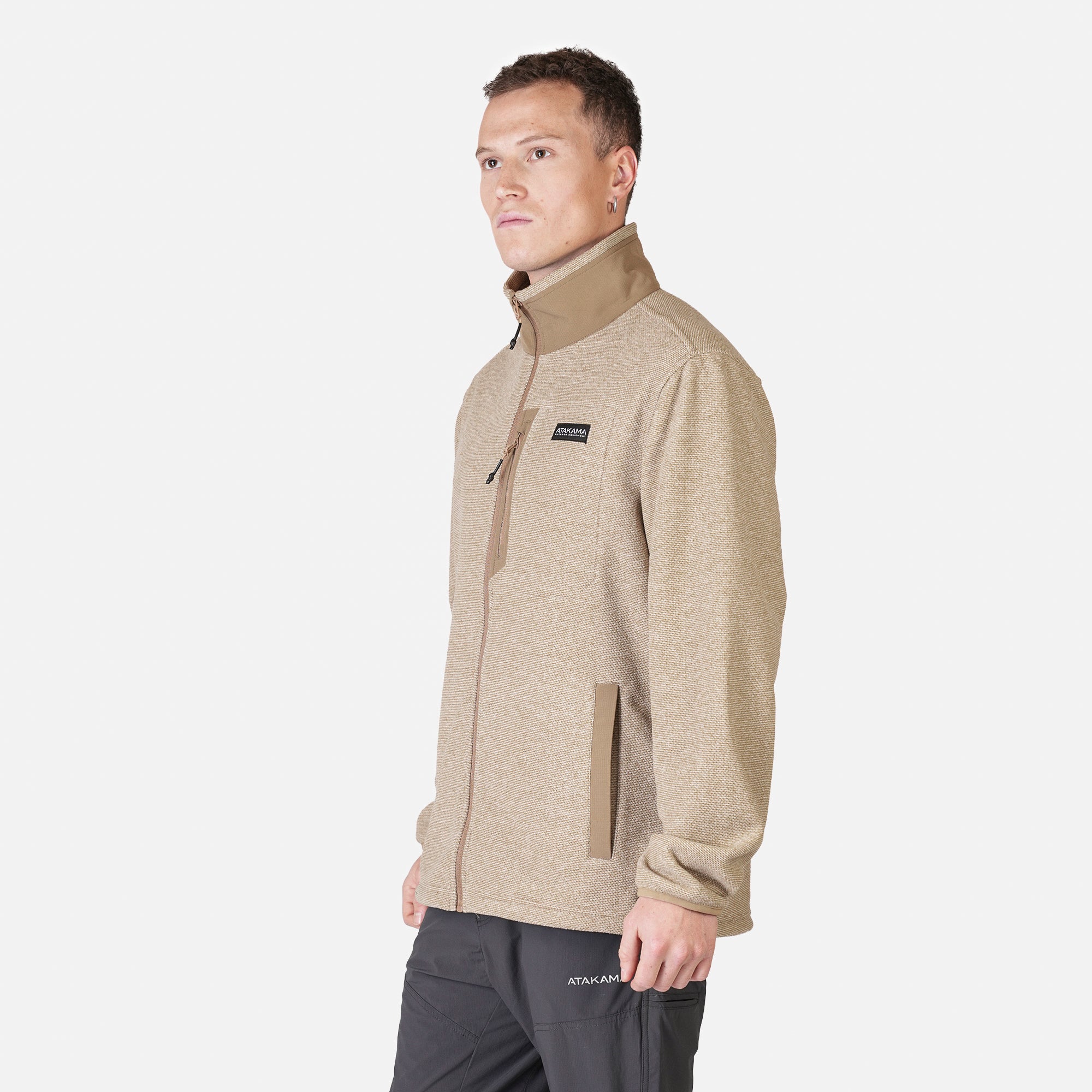 Polar Texturado Hombre Ventisquero Full Zip Café