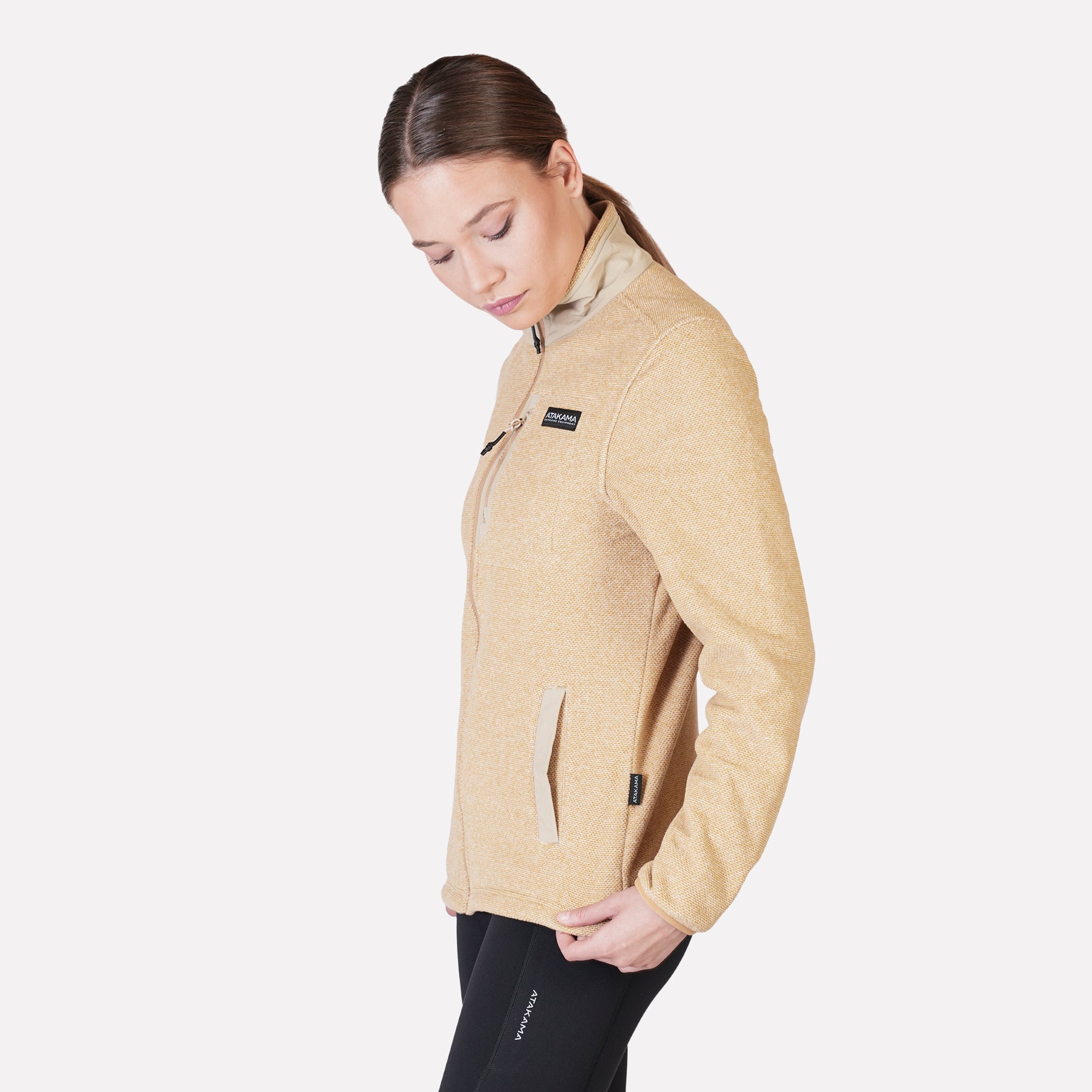 Polar Texturado Mujer Ventisquero Full Zip Beige