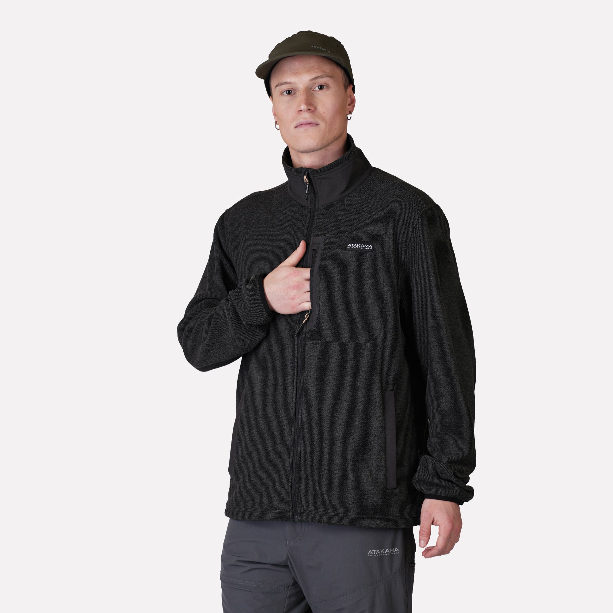 Polar Texturado Hombre Ventisquero Full Zip Gris