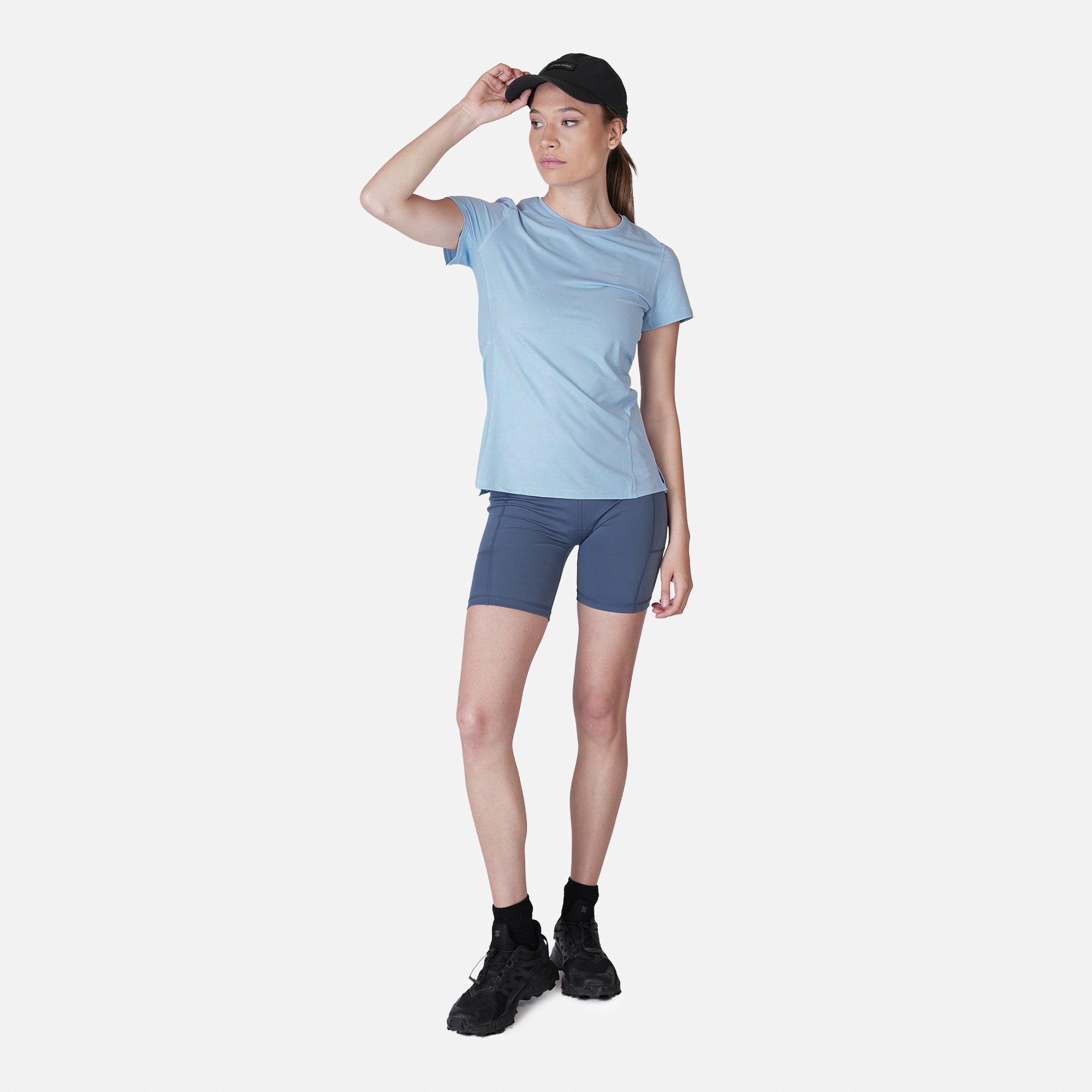 Polera deportiva Mujer Dinámica Dry Core Celeste