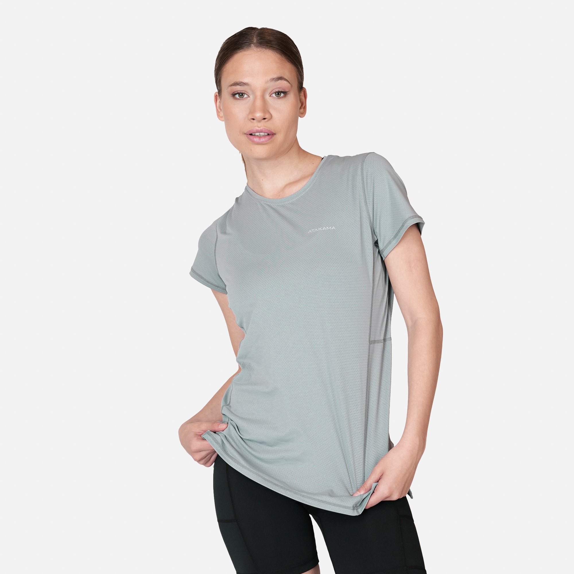 Polera deportiva Mujer Dinámica Dry Core Gris