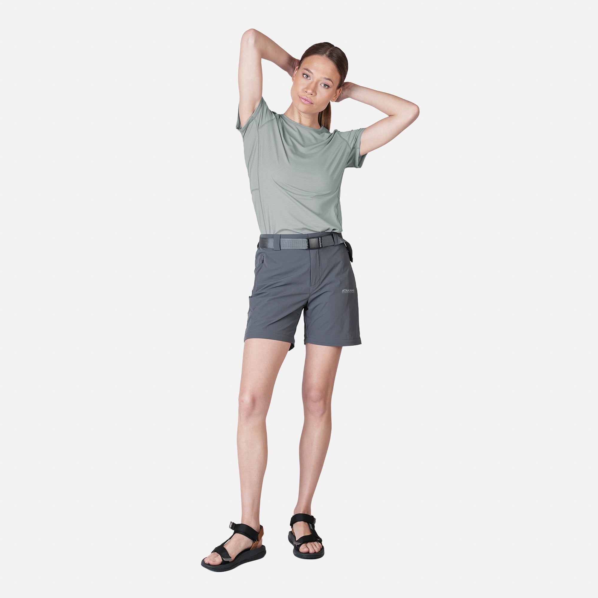 Polera deportiva Mujer Dinámica Dry Core Gris