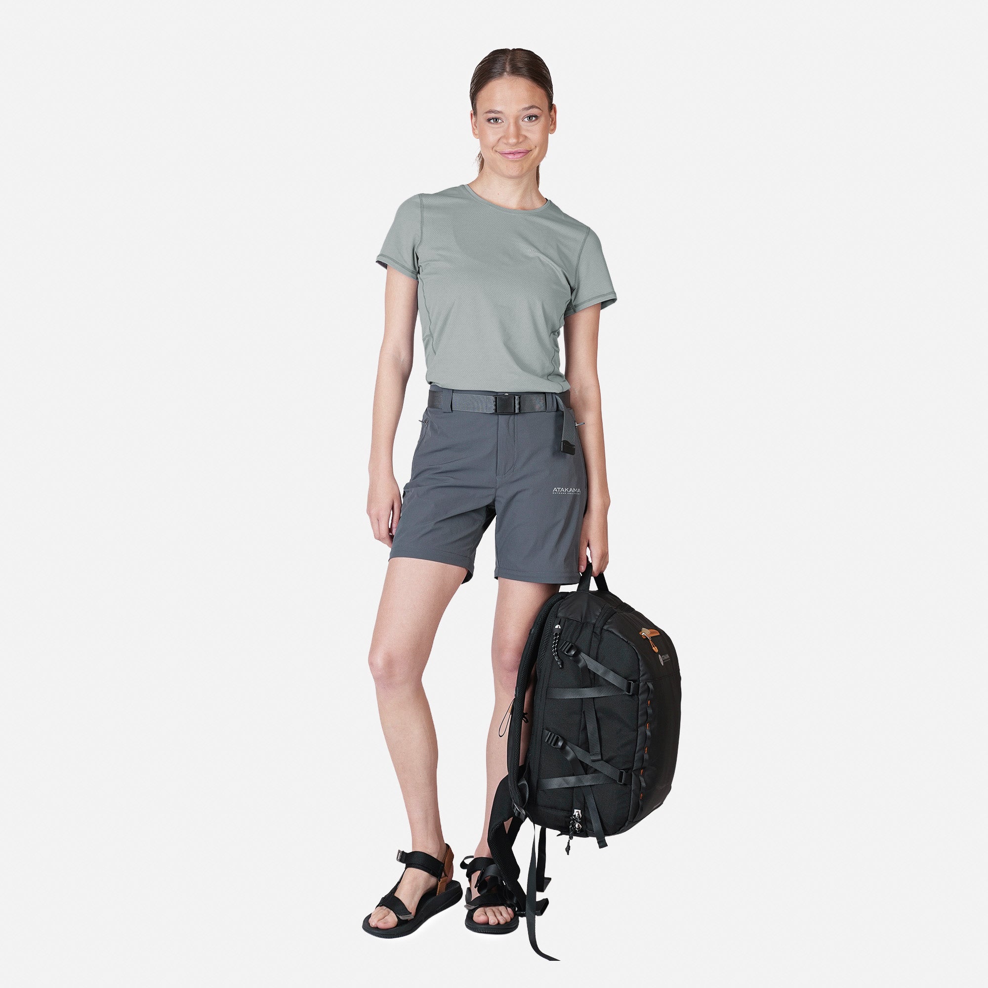 Polera deportiva Mujer Dinámica Dry Core Gris