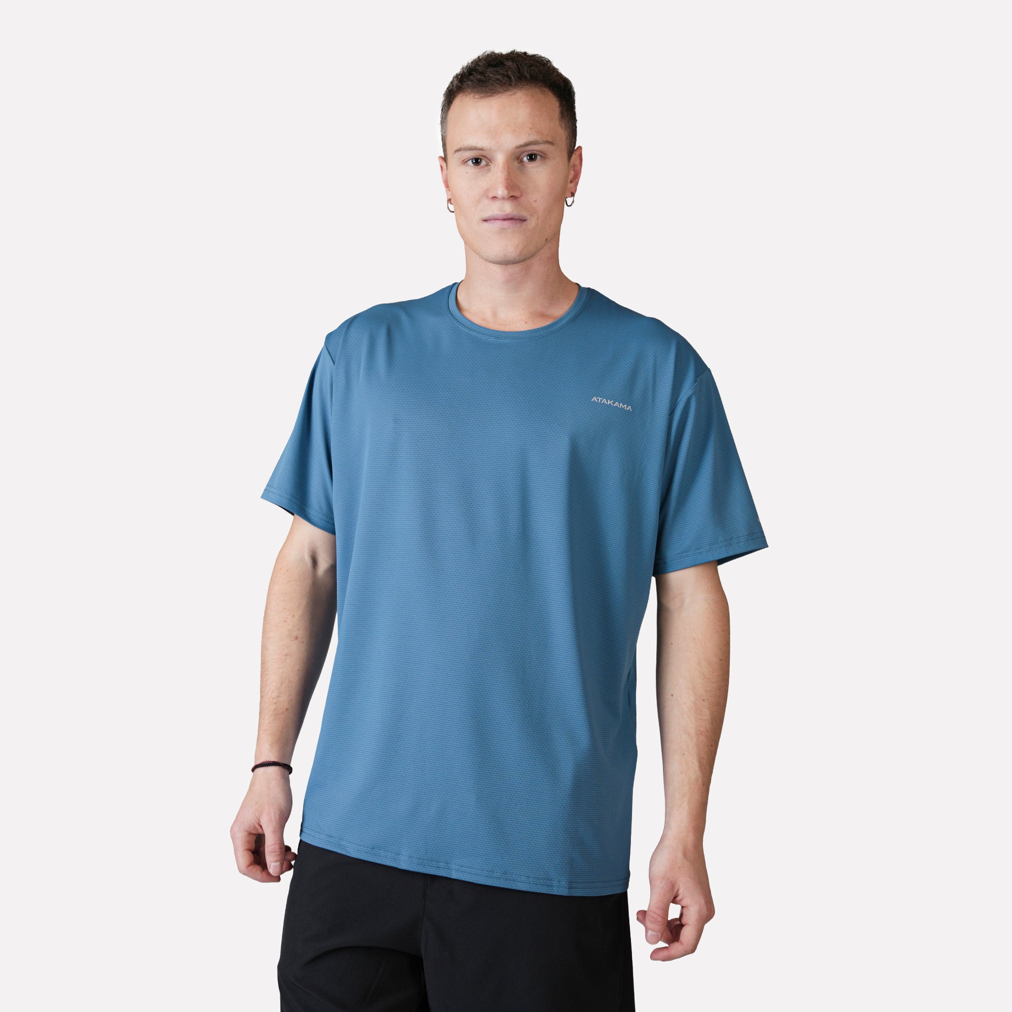Polera deportiva Hombre Dinámica Dry Core Azul