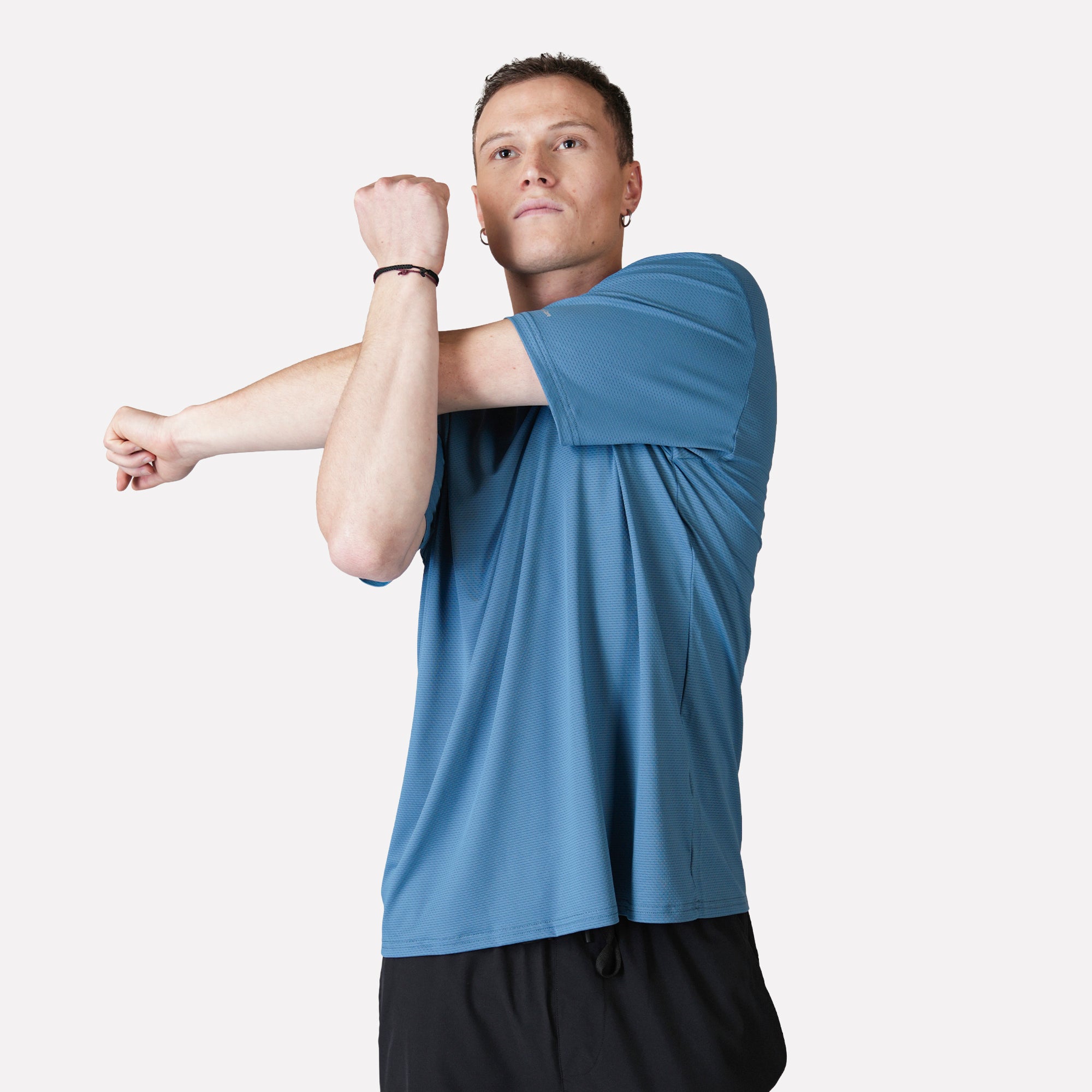 Polera deportiva Hombre Dinámica Dry Core Azul