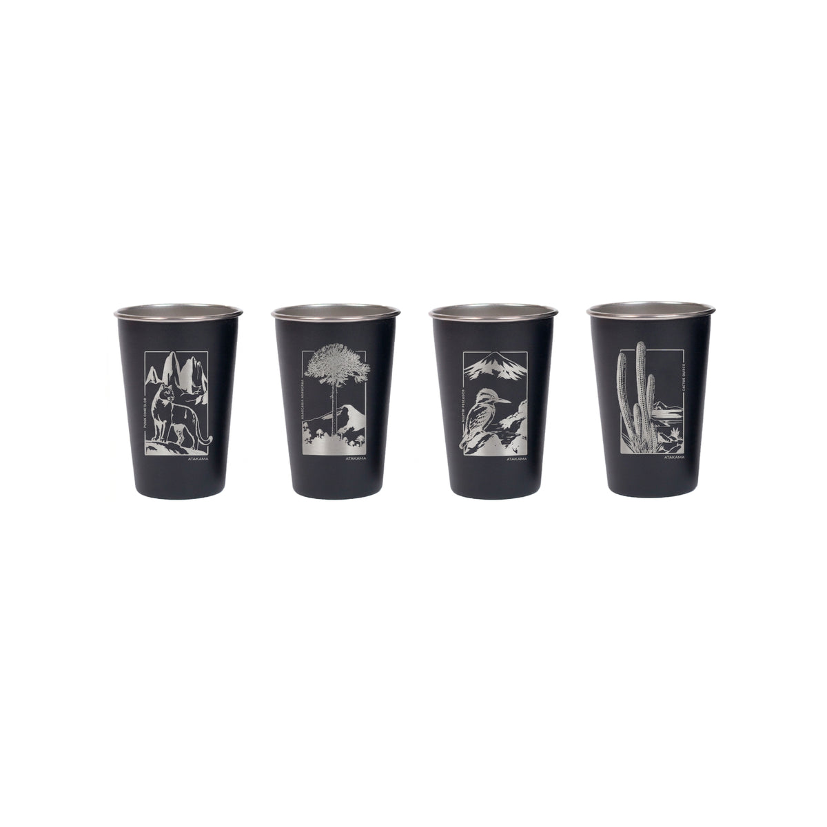 Set Vasos Parques Nacionales 480Ml Negro