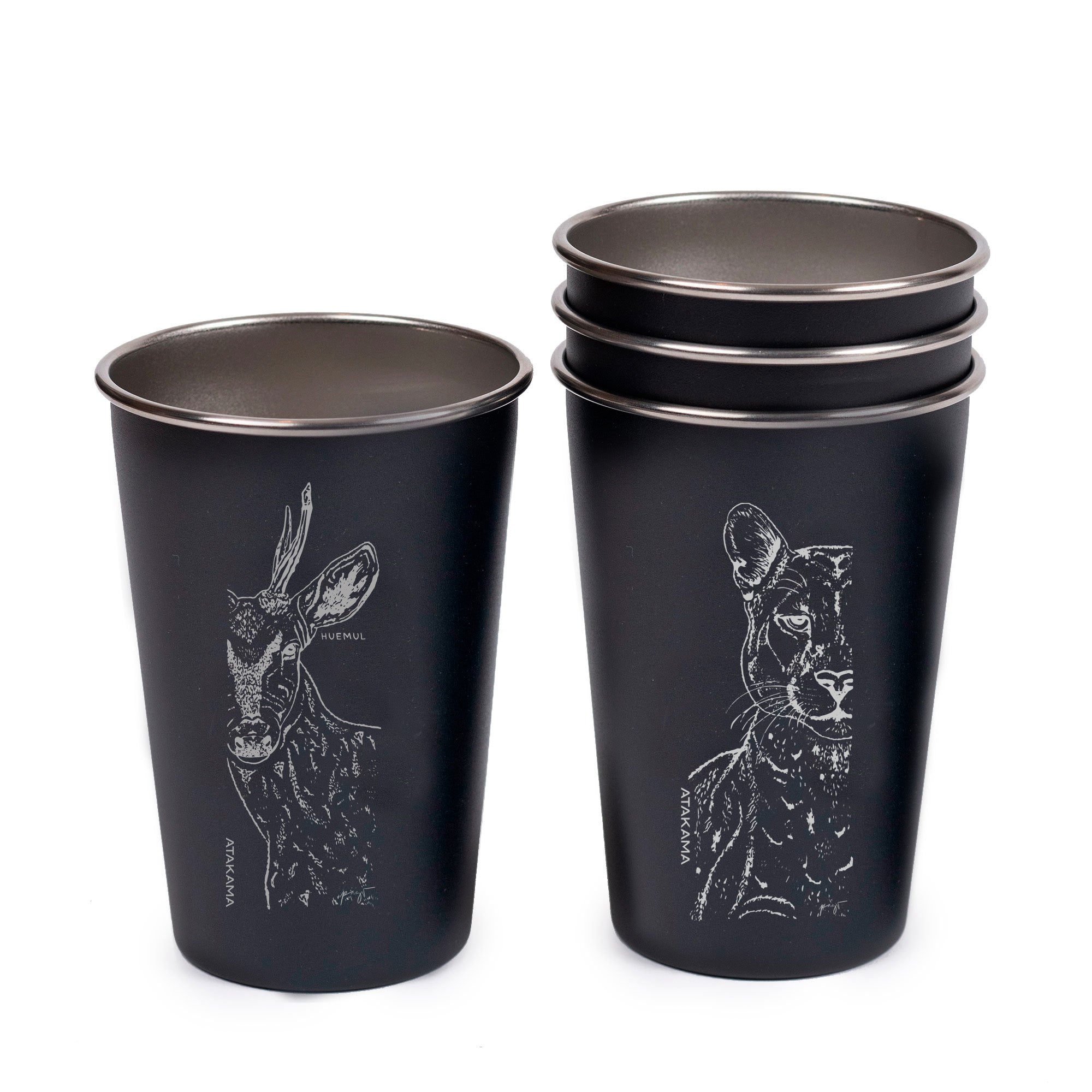 Set de 4 vasos fauna chilena 480 ml