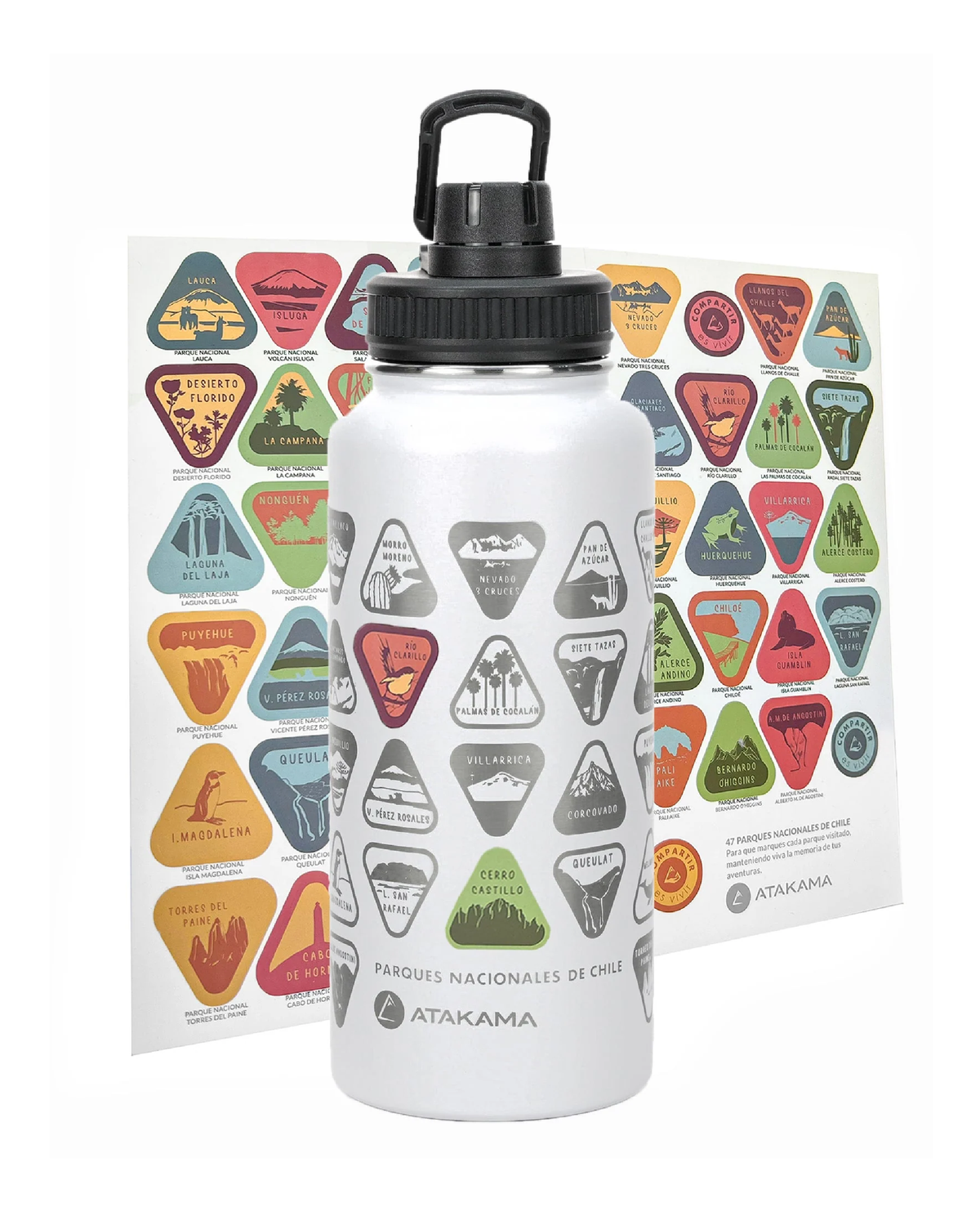 Set Sticker Botella Parques Nacionales coleccionables