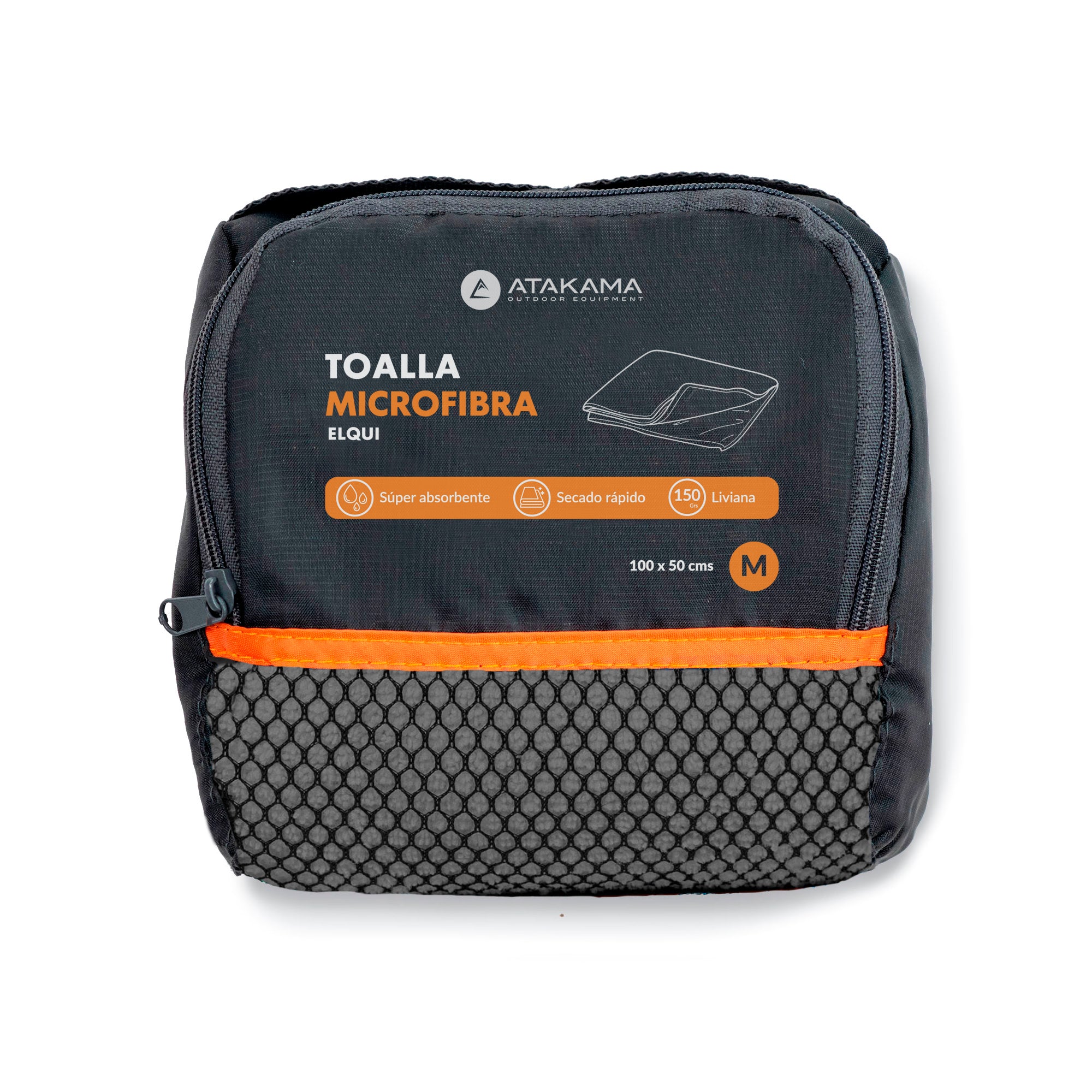 Toalla microfibra Elqui M Gris