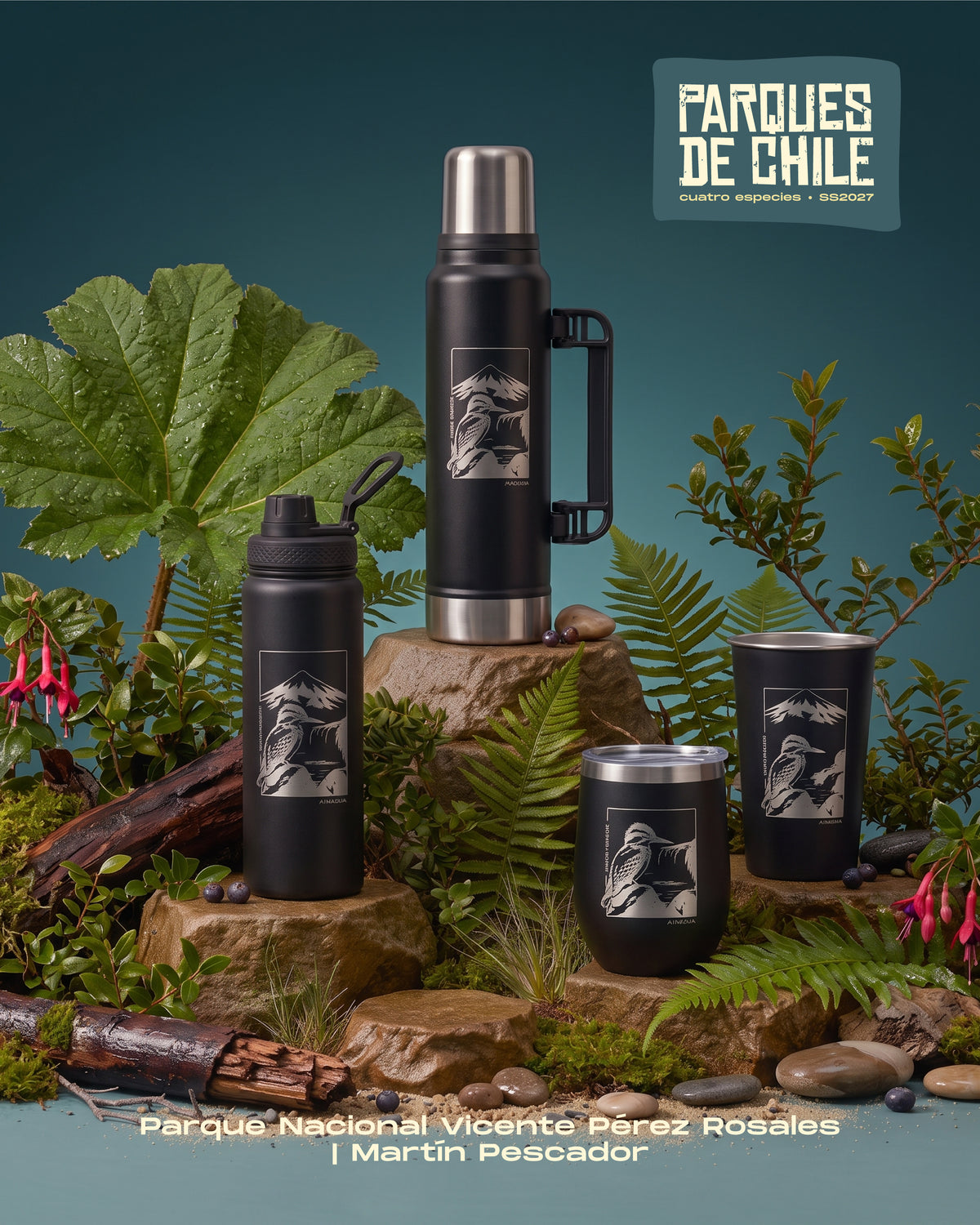 Set Vasos Parques Nacionales 480Ml Negro