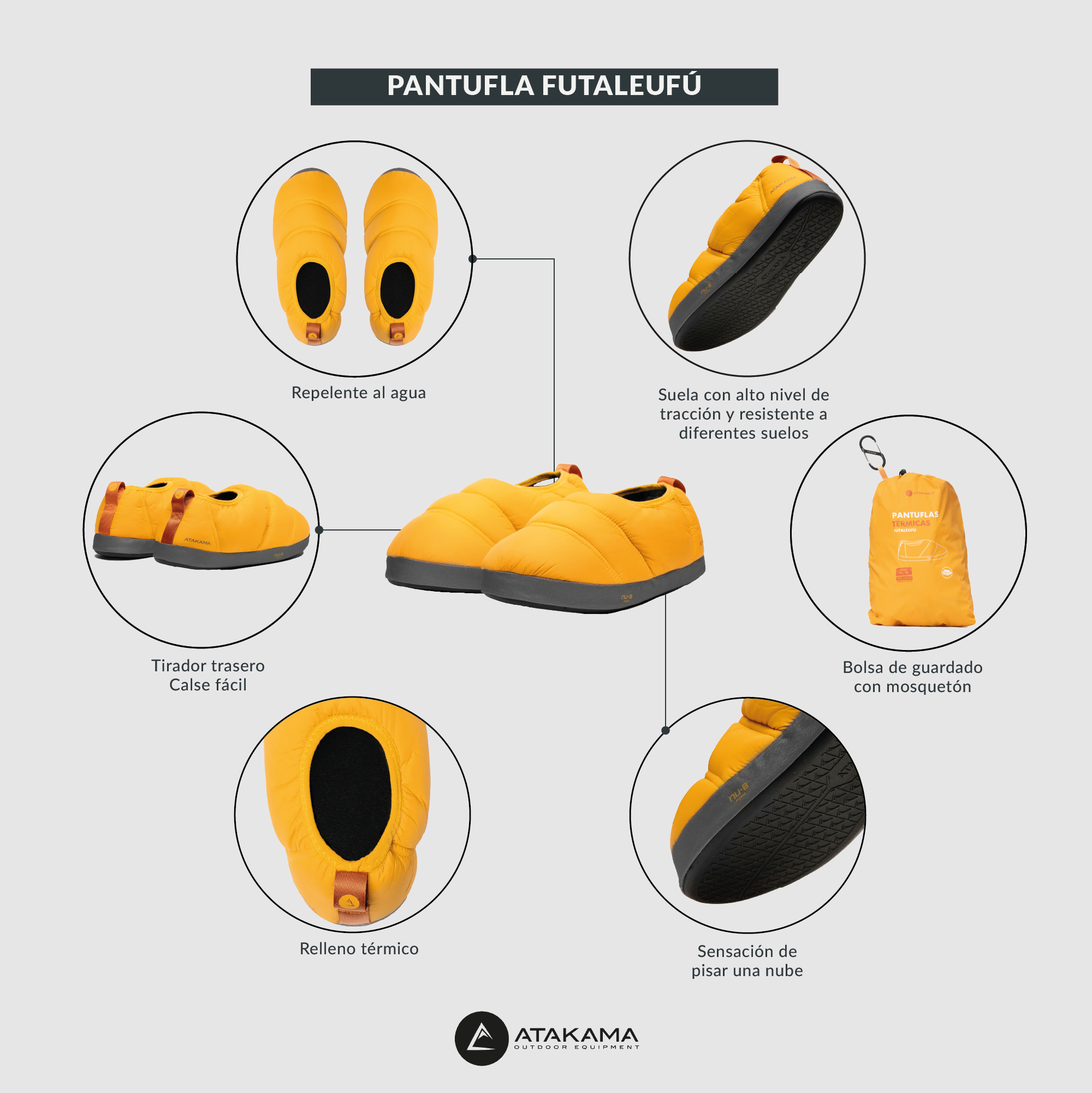 Pantuflas térmicas Futaleufú Nu-B Foam Café Caramelo
