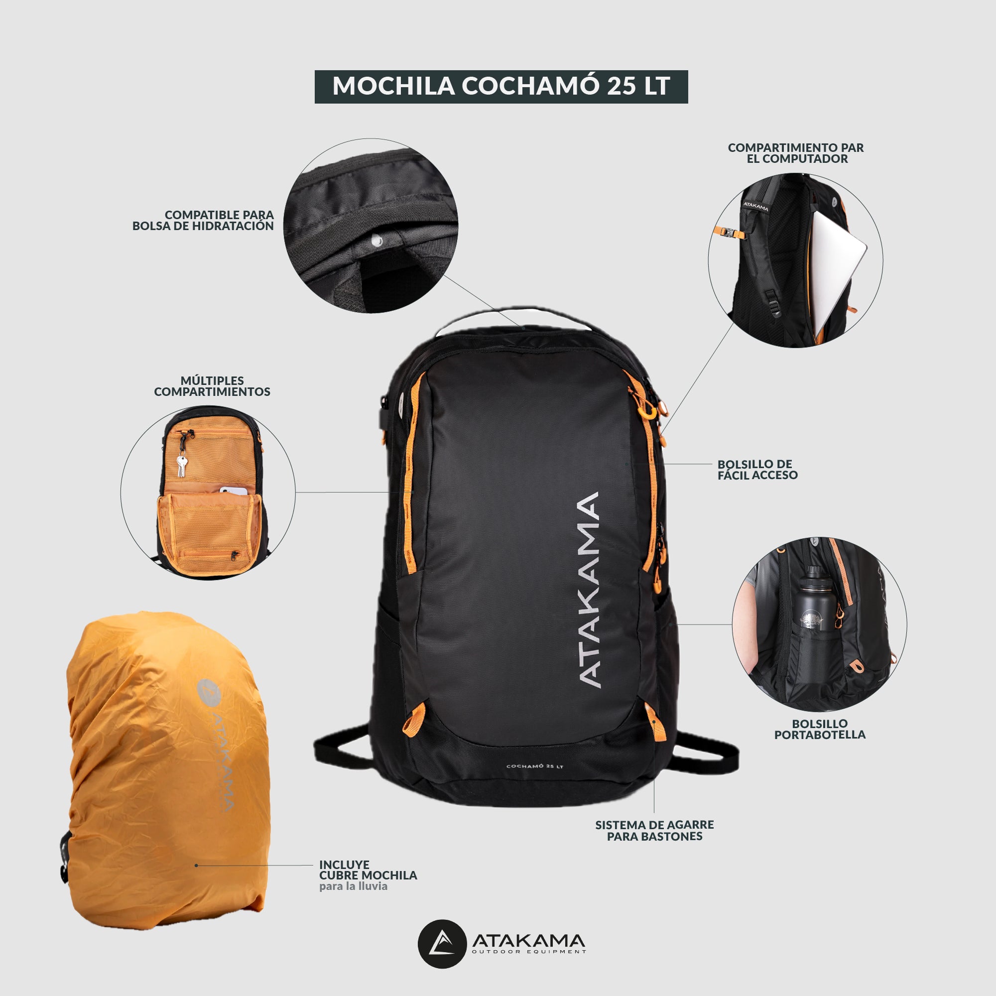 Mochila outdoor/urbana Cochamó 25Lt - Atakama Outdoor