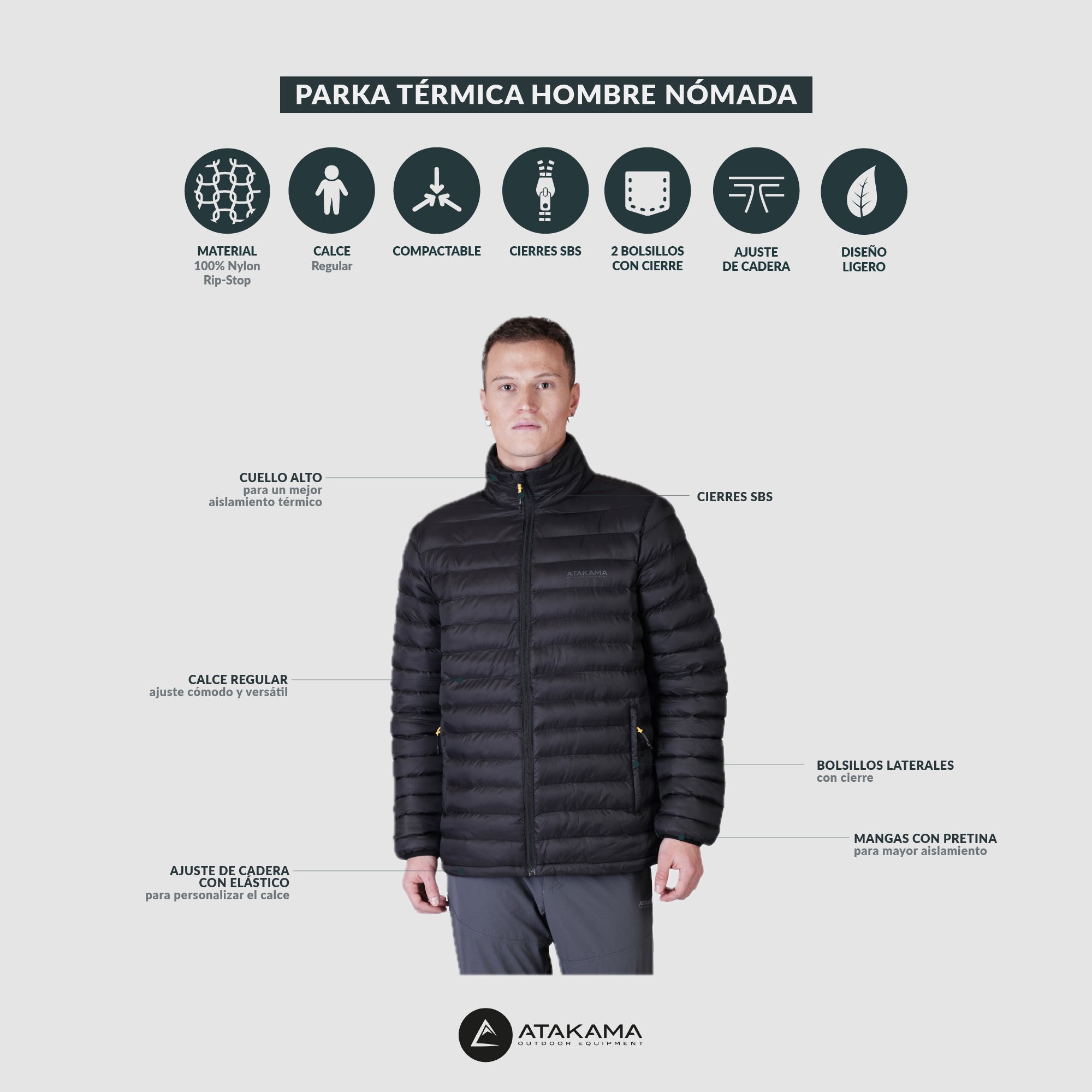 Parka Térmica Hombre Nómada Negro