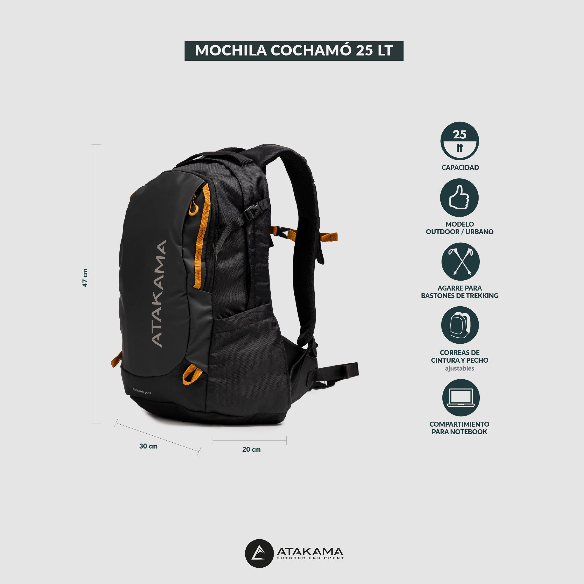 Mochila outdoor/urbana Cochamó 25 lt 2.0