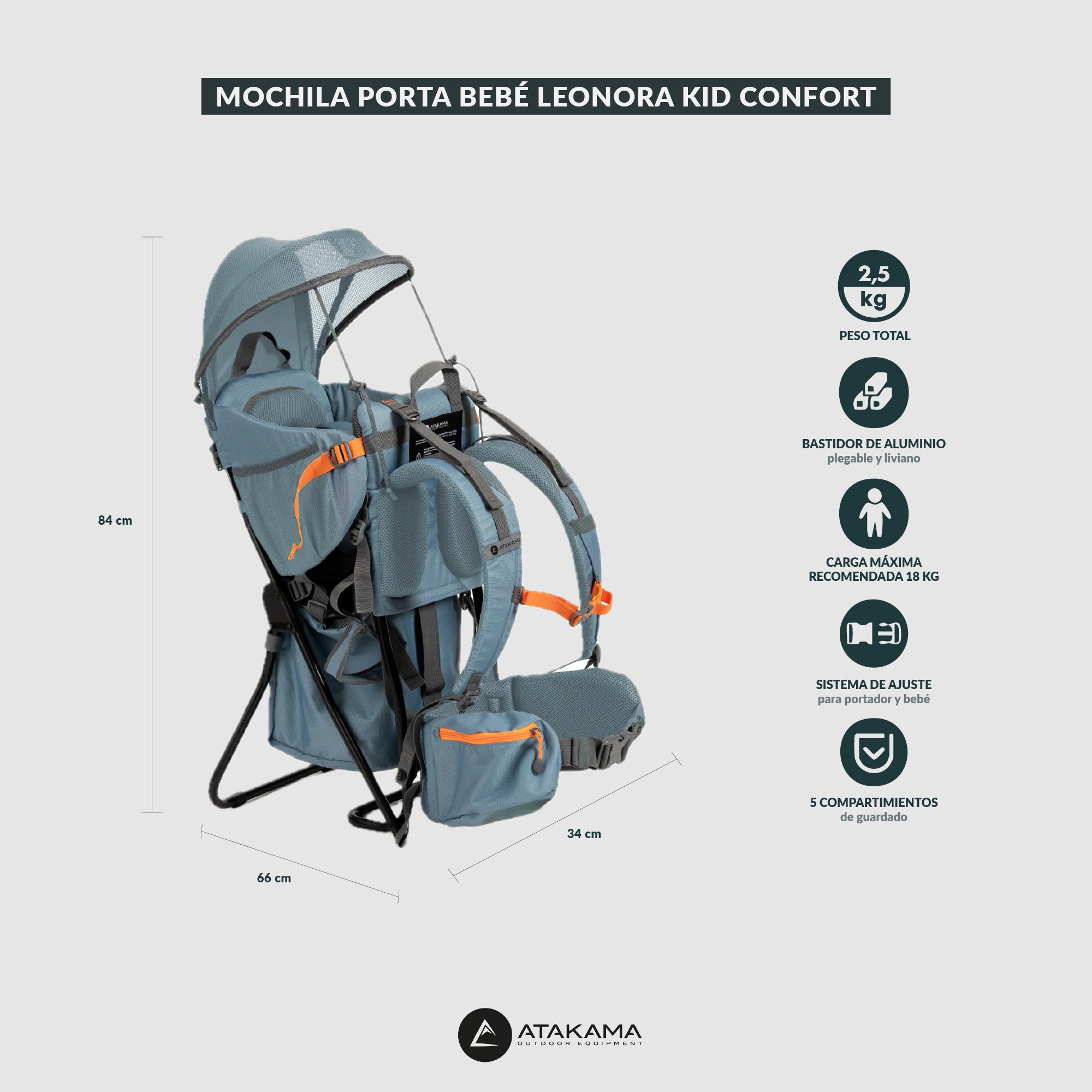 Mochila Portabebé Leonera Kid Confort