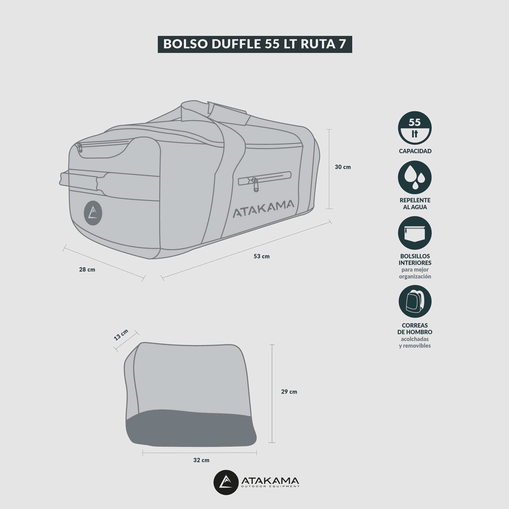 Bolso Duffle 55LT Ruta 7
