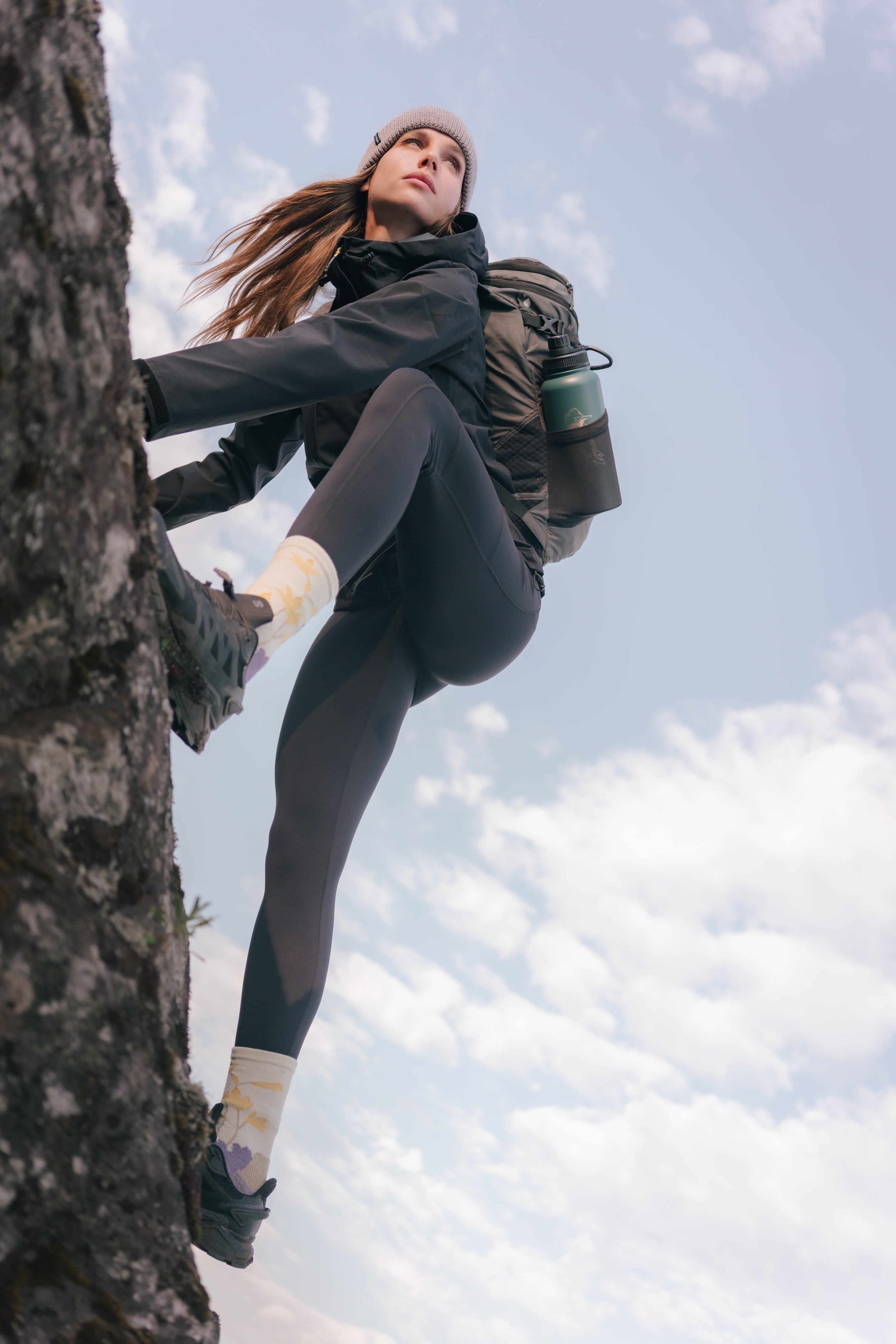 Calcetín Trekking Desierto Florido Lana Merino Caña Media