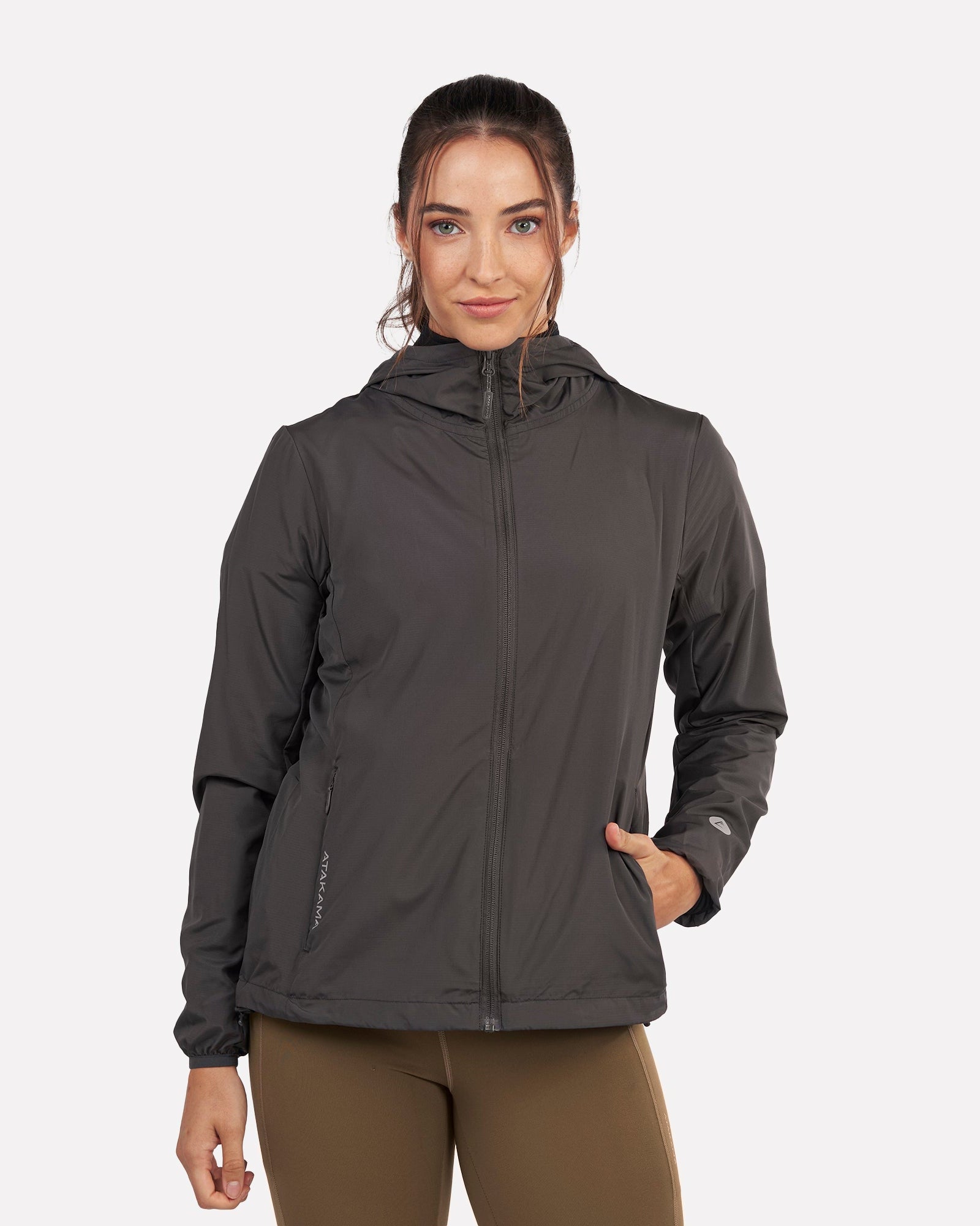 Chaqueta Cortaviento Ultraligero Mujer Declive Gris - Atakama Outdoor