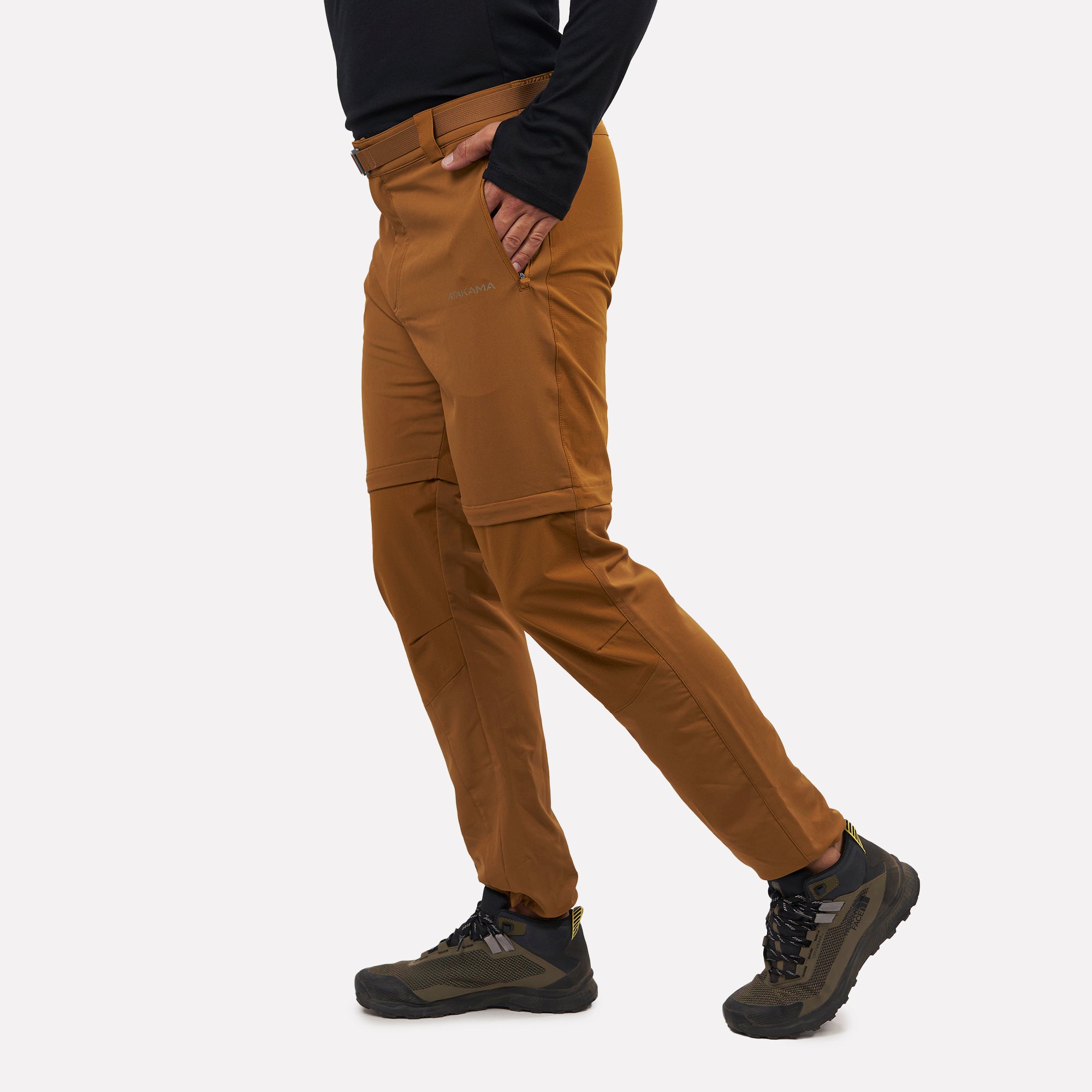 Pantalón de trekking desmontable Andino hombre Mostaza
