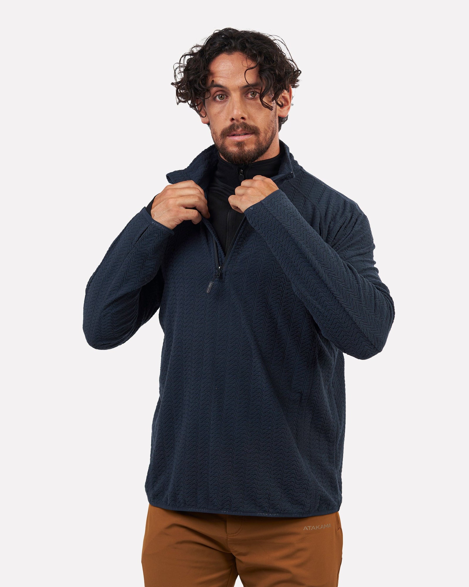 Polar Fleece Ultraligero 1/4-Zip Hombre Volca Azul