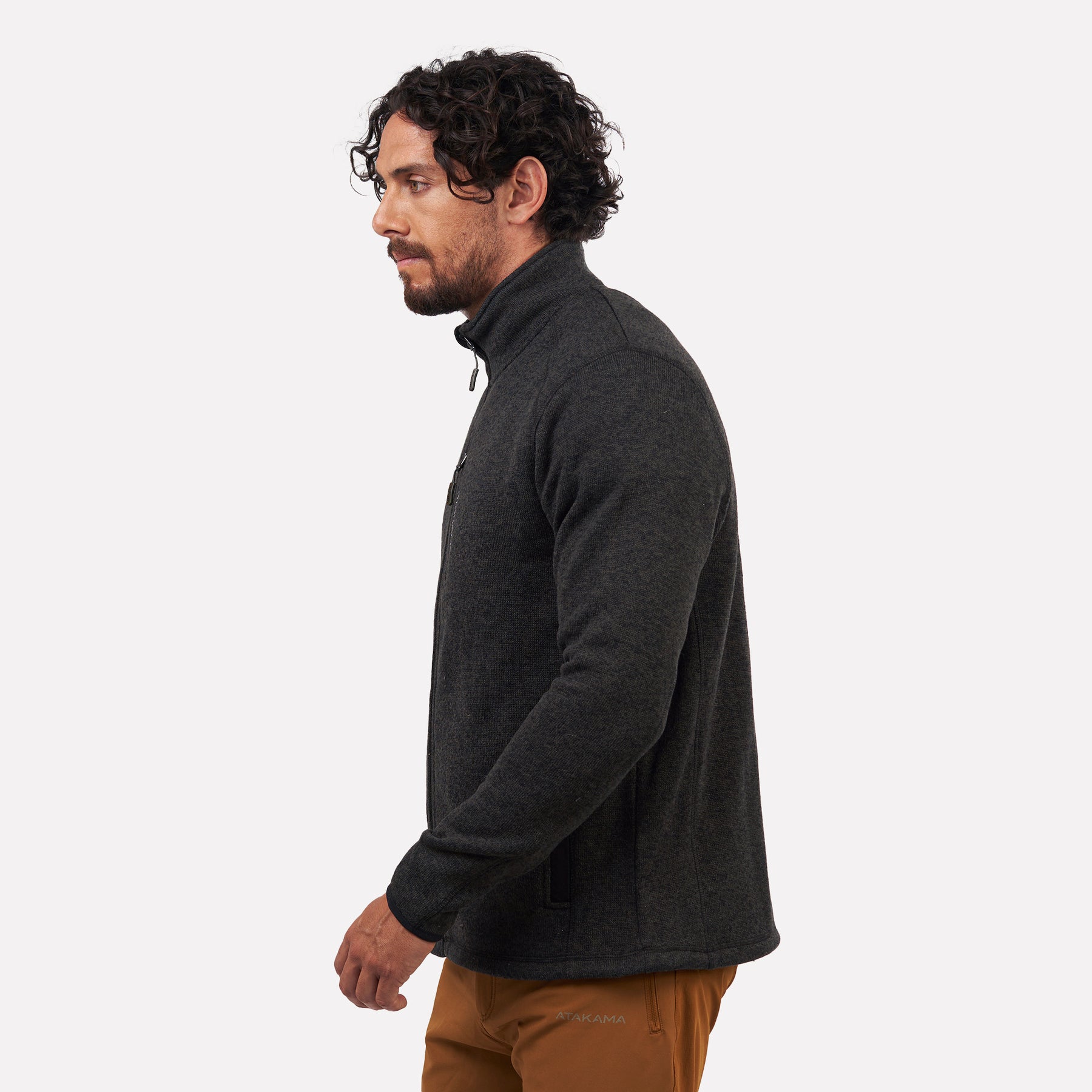 Polar tejido Full-Zip Hombre Tundra jaspeado