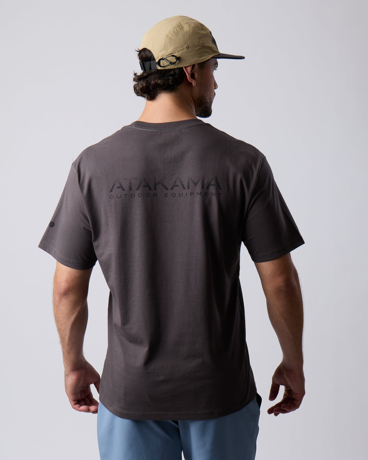 Polera Algodón Manga Corta Atakama Espalda Gris