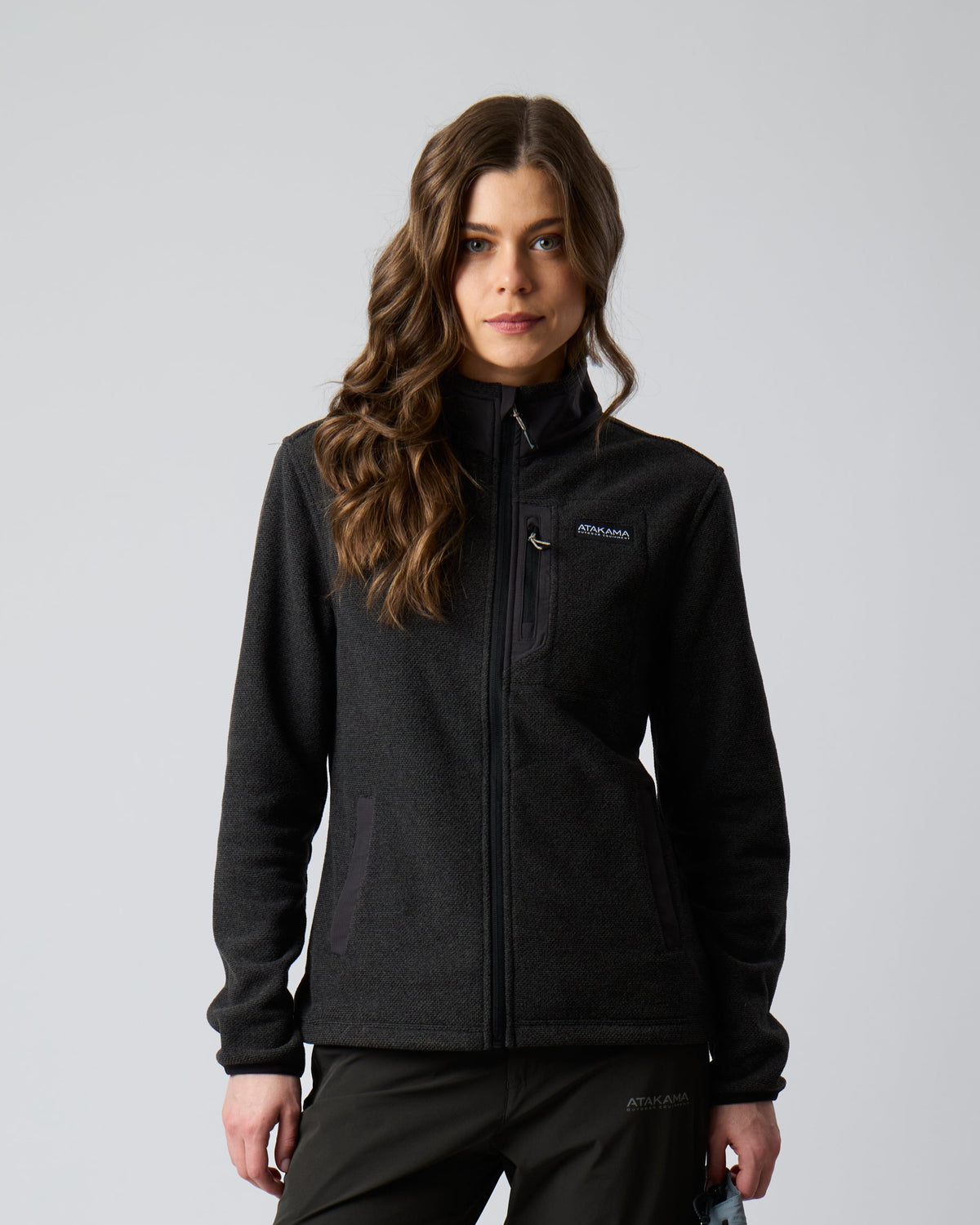 Polar Texturado Mujer Ventisquero Full Zip Gris