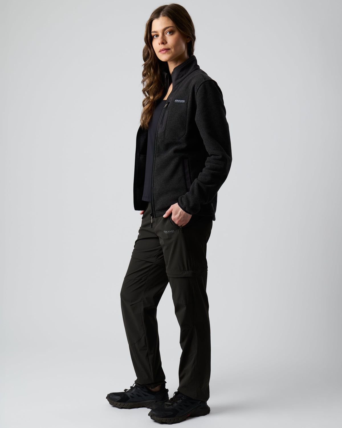 Polar Texturado Mujer Ventisquero Full Zip Gris