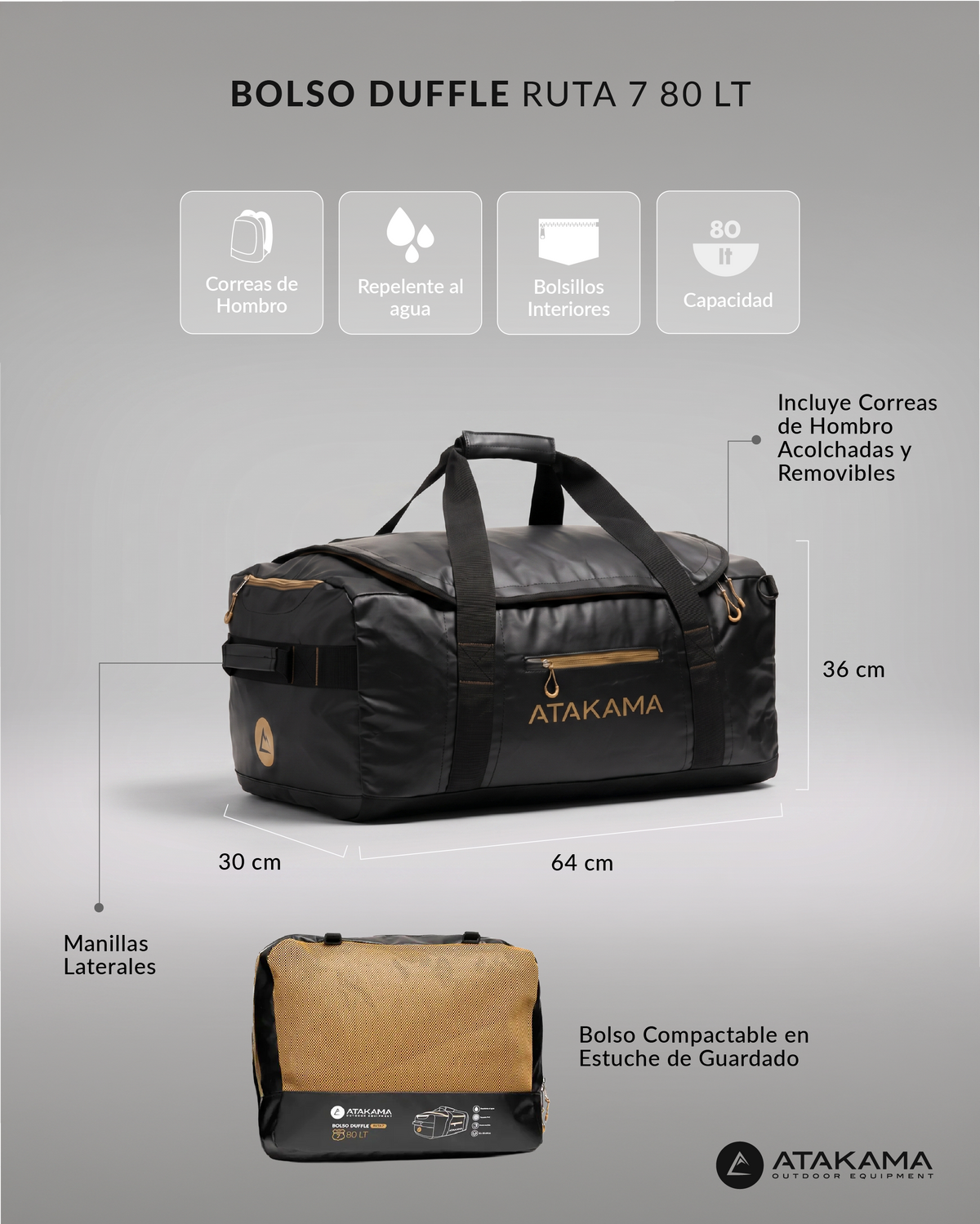 Bolso Duffle Ruta 7 80 lt