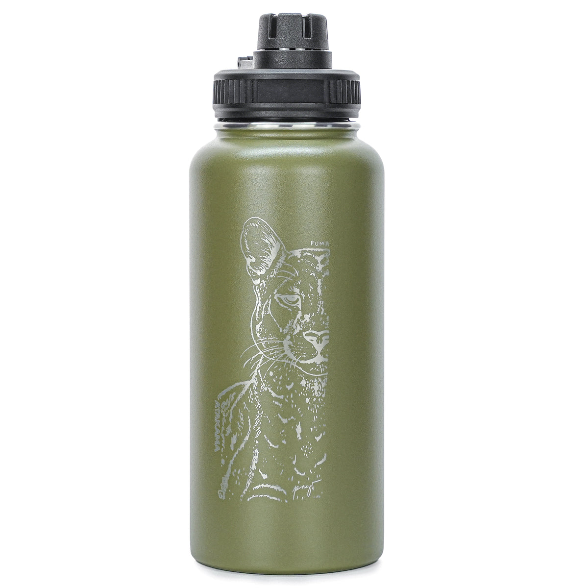 Botella termica 1 litro verde puma tapa Atakama Outdoor mantiene calor frio