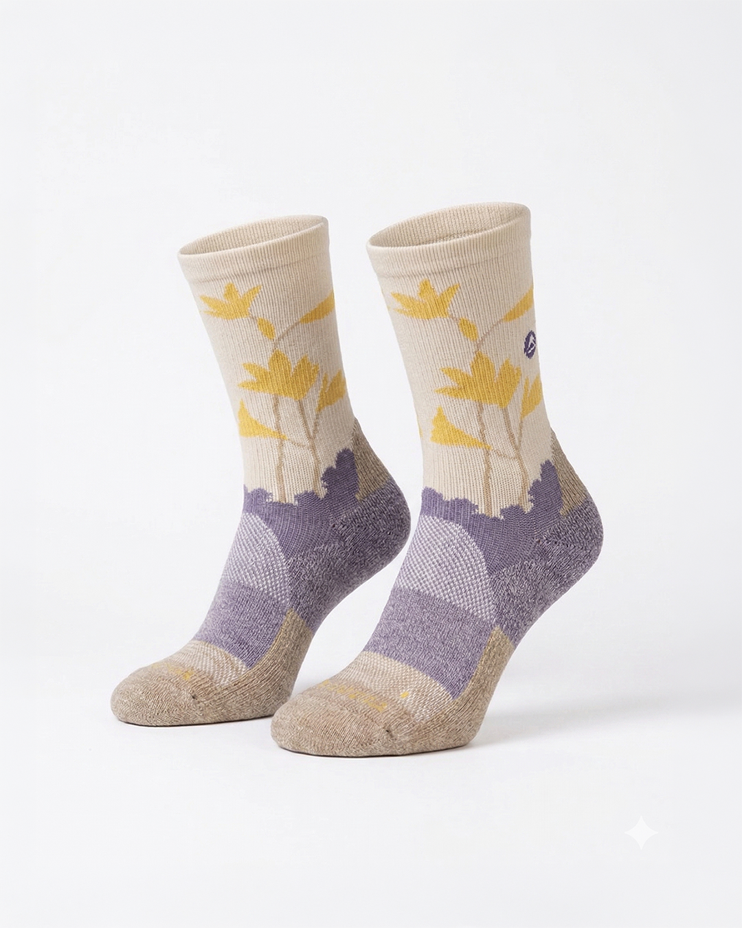 Calcetín Trekking Desierto Florido Lana Merino Caña Media