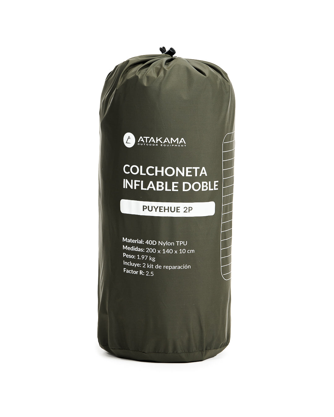 Colchoneta Inflable Camping Puyehue 2P Verde