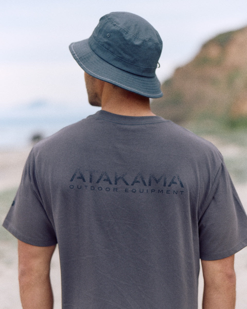 Polera Algodón Manga Corta Atakama Espalda Gris