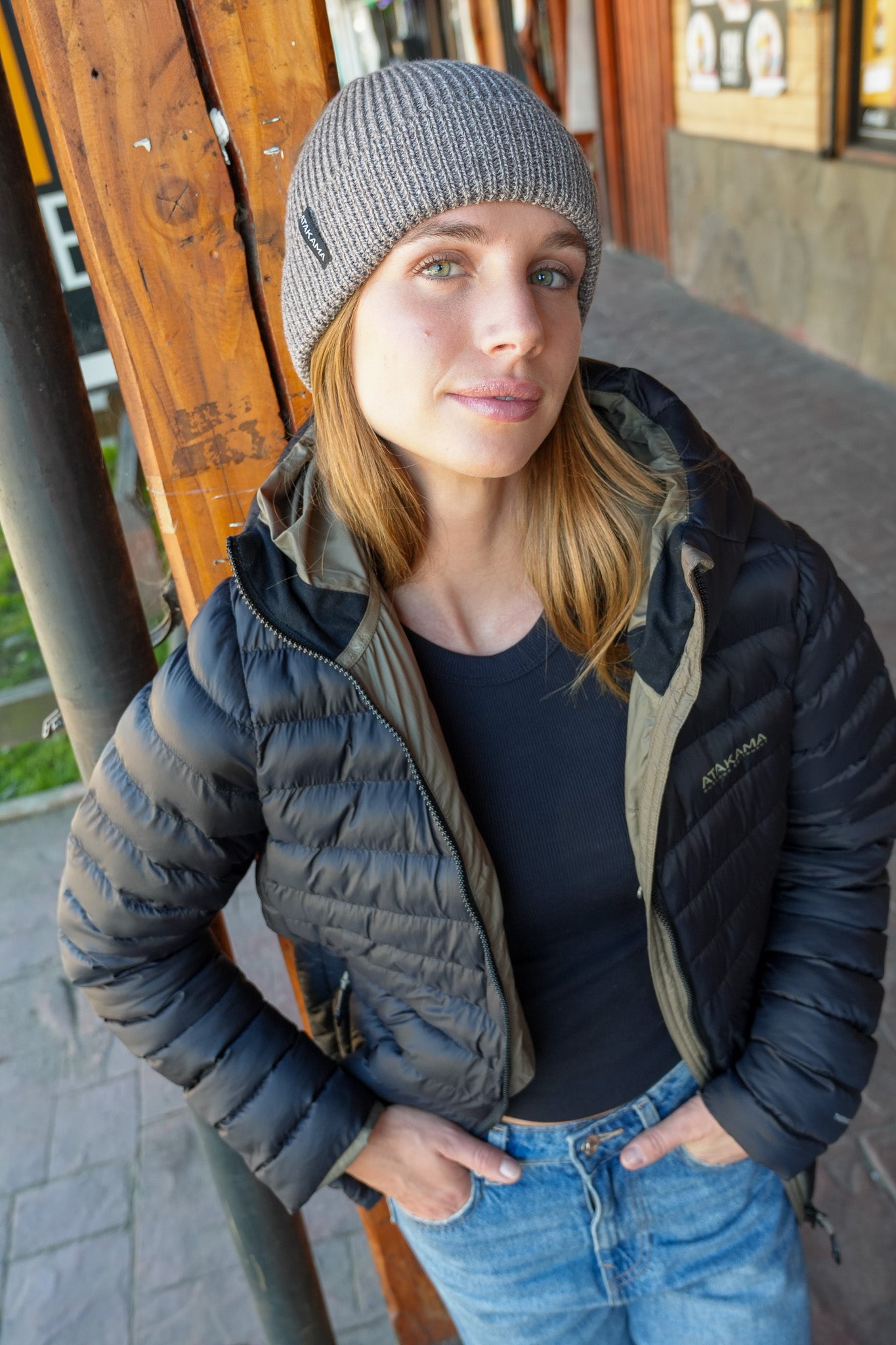 Gorro Beanie Trancura Lana Merino Café