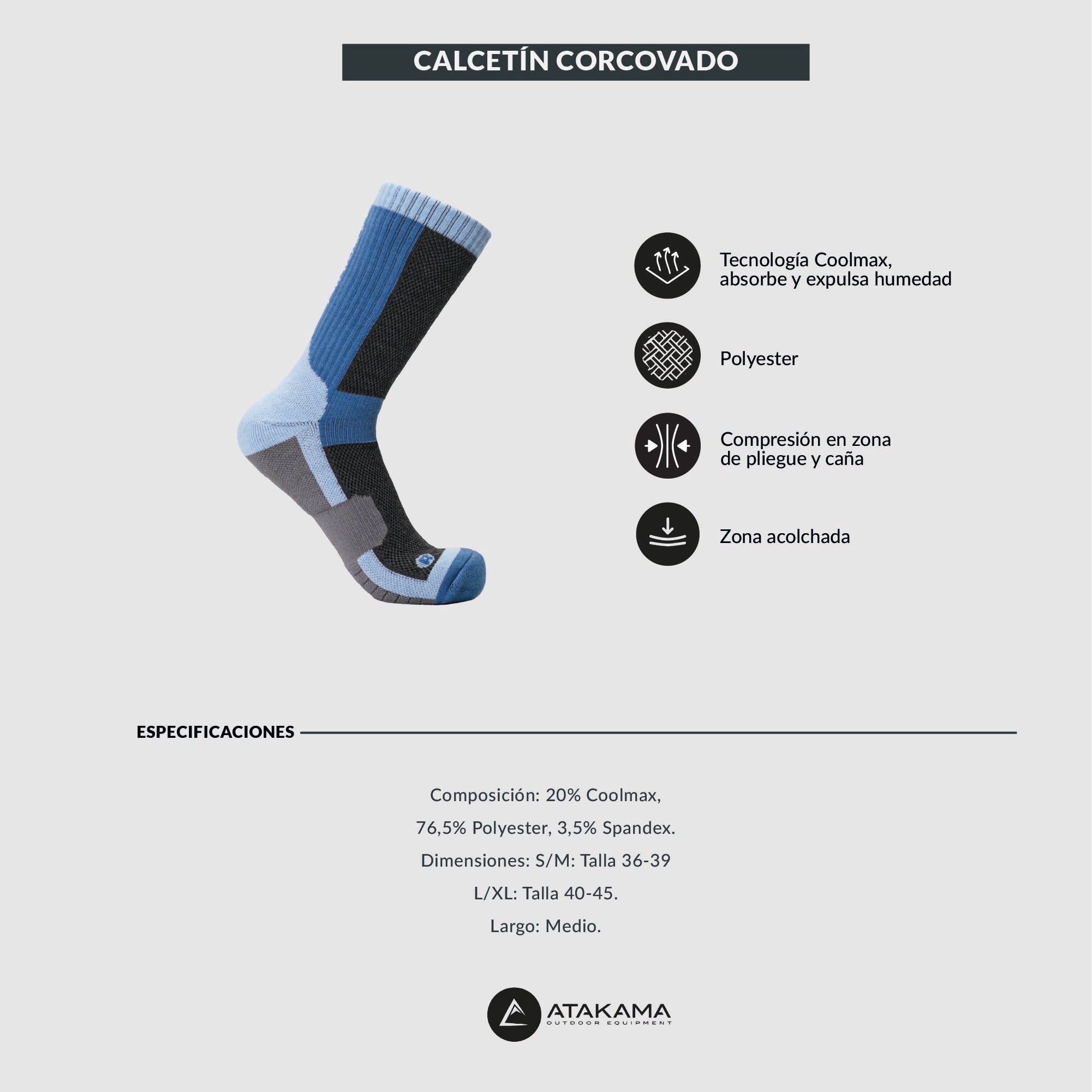 Calcetines Deportivo Unisex Coolmax Corcovado