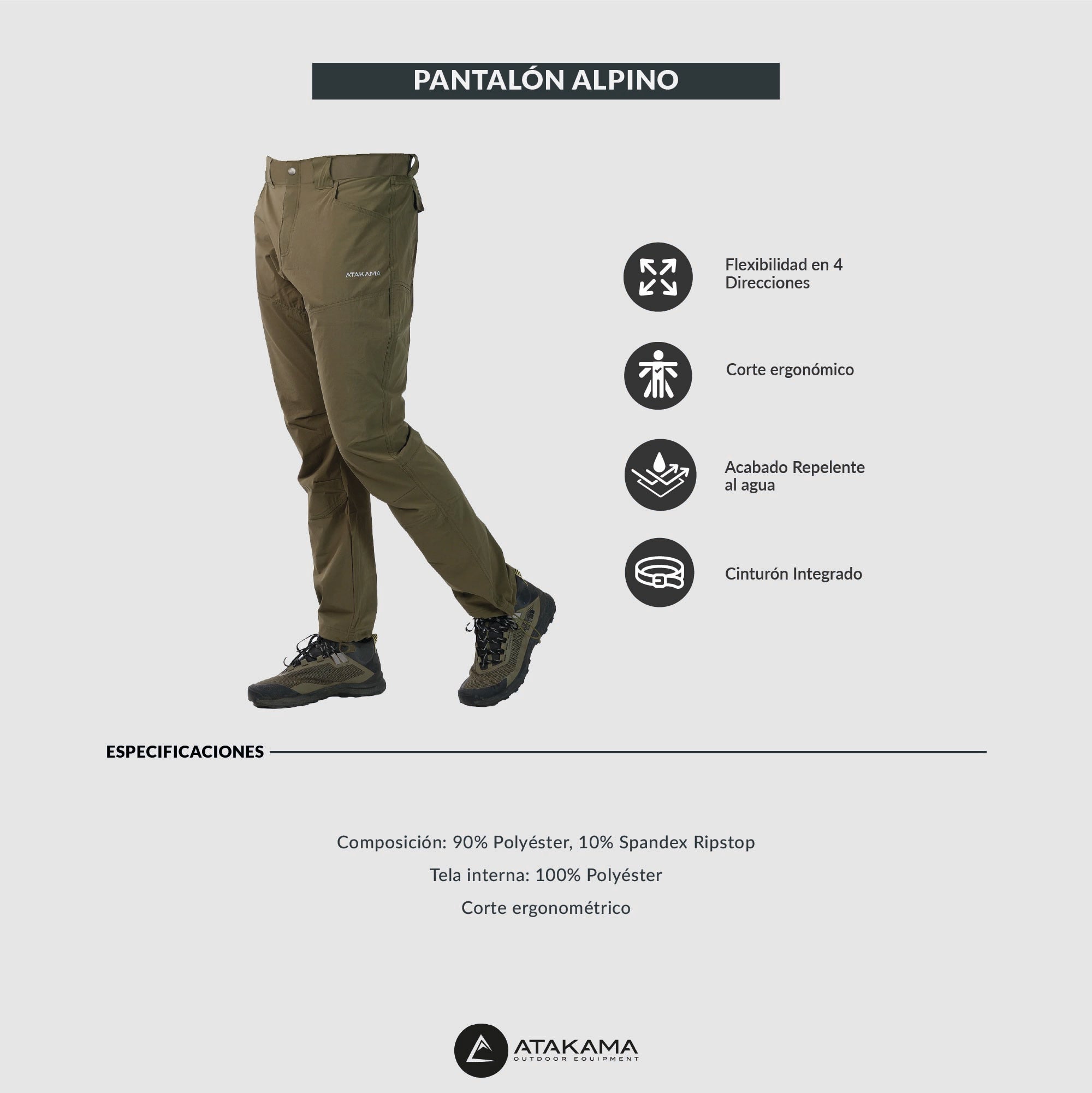Pantalón Outdoor Hombre Alpino Grafito