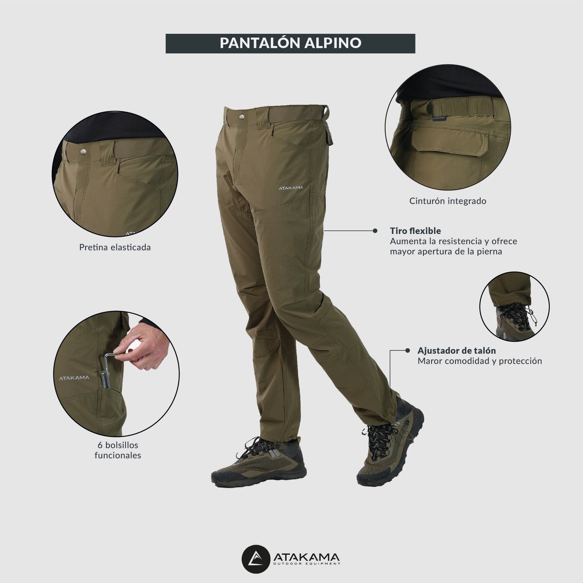 Pantalón Outdoor Hombre Alpino Grafito